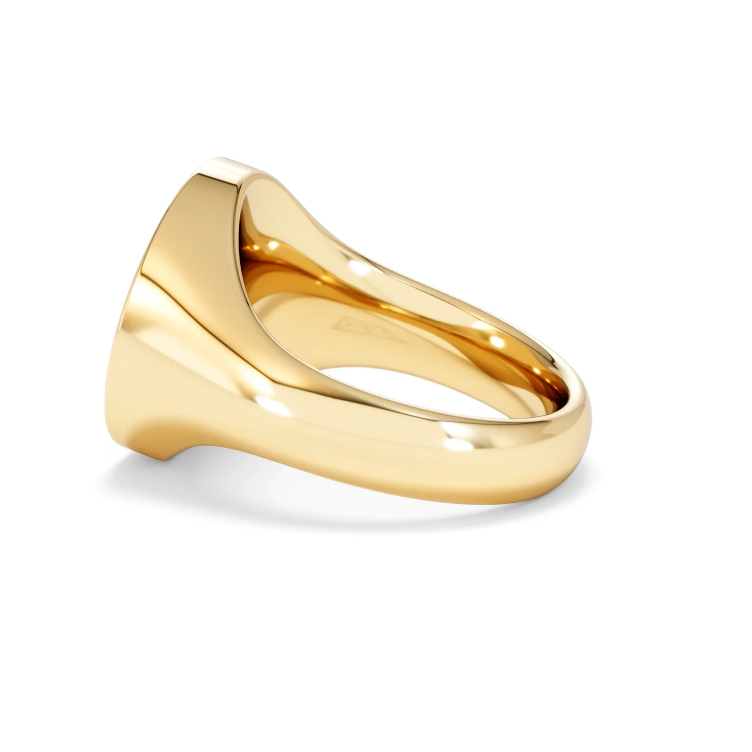 Crest 0.03ct Lab Diamond Men's Round Signet Ring in 18K Yellow Gold Vermeil - Image 64