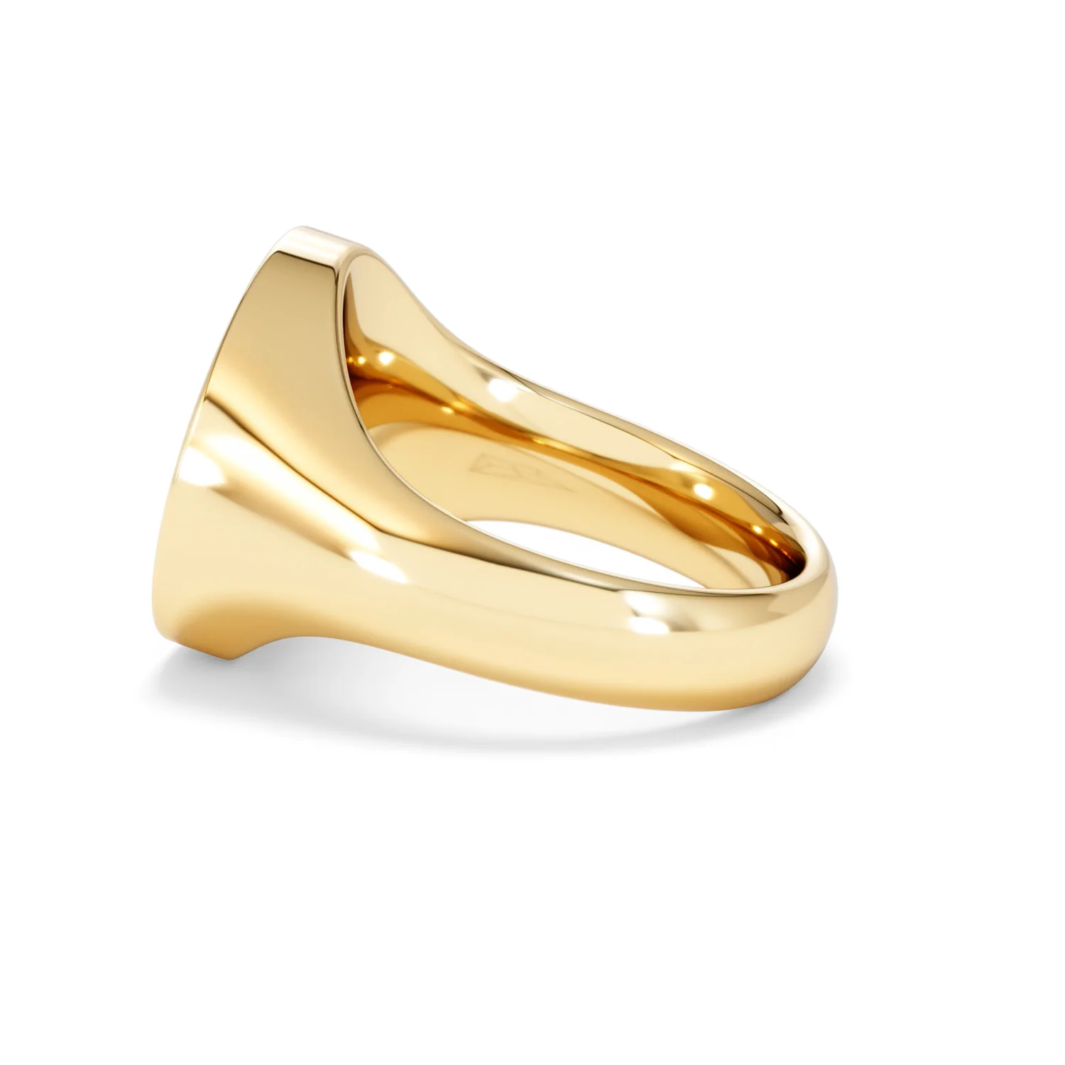 Crest 0.03ct Lab Diamond Men's Round Signet Ring in 18K Yellow Gold Vermeil - Image 65