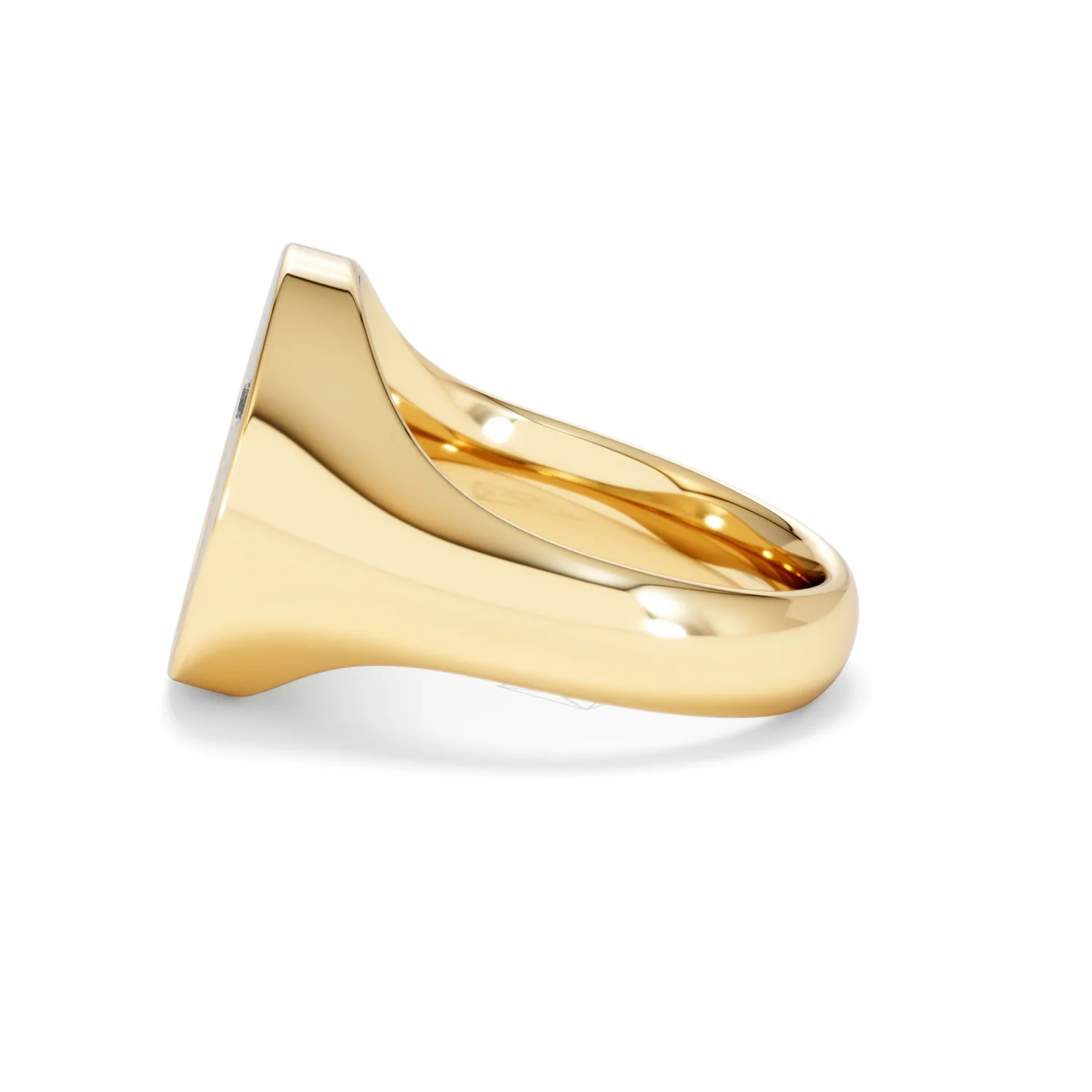 Crest 0.03ct Lab Diamond Men's Round Signet Ring in 18K Yellow Gold Vermeil - Image 68