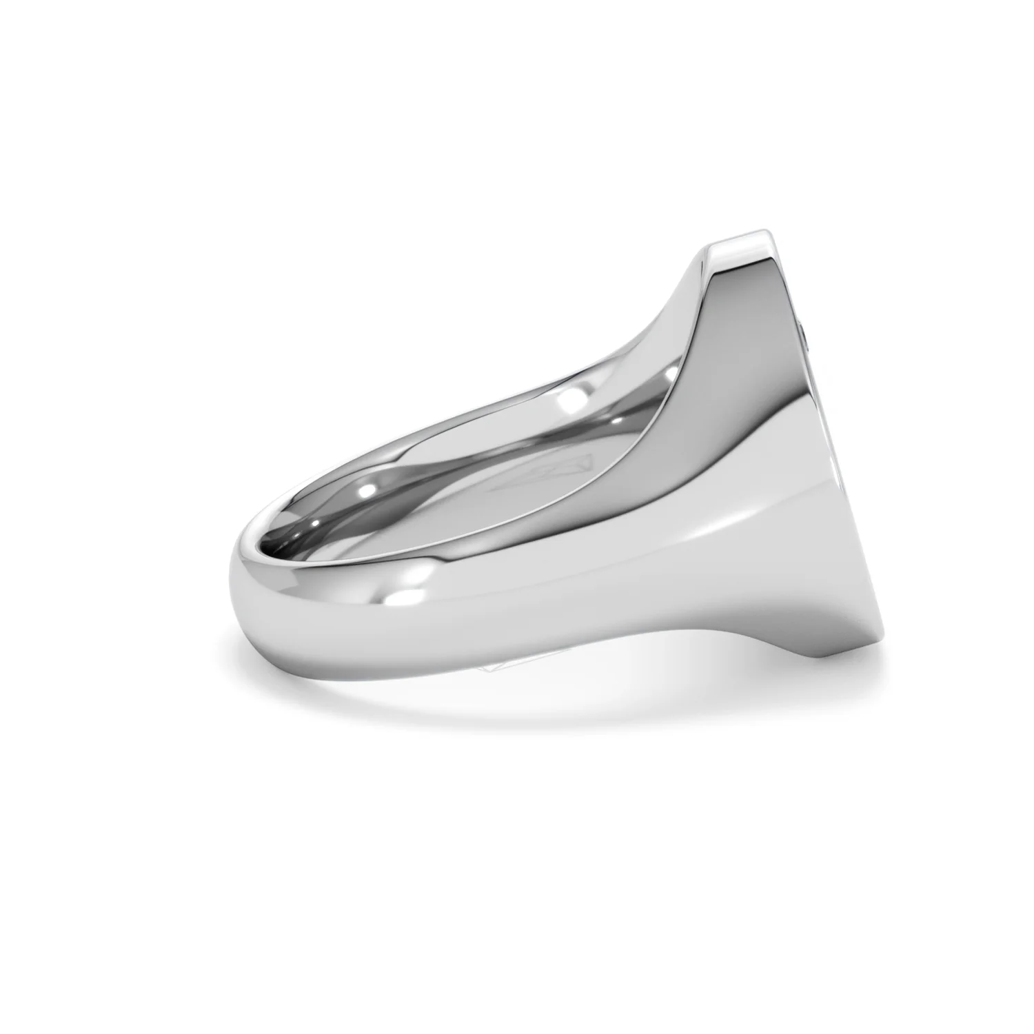 Crest 0.03ct Lab Diamond Men's Round Signet Ring in Sterling Silver - Image 28