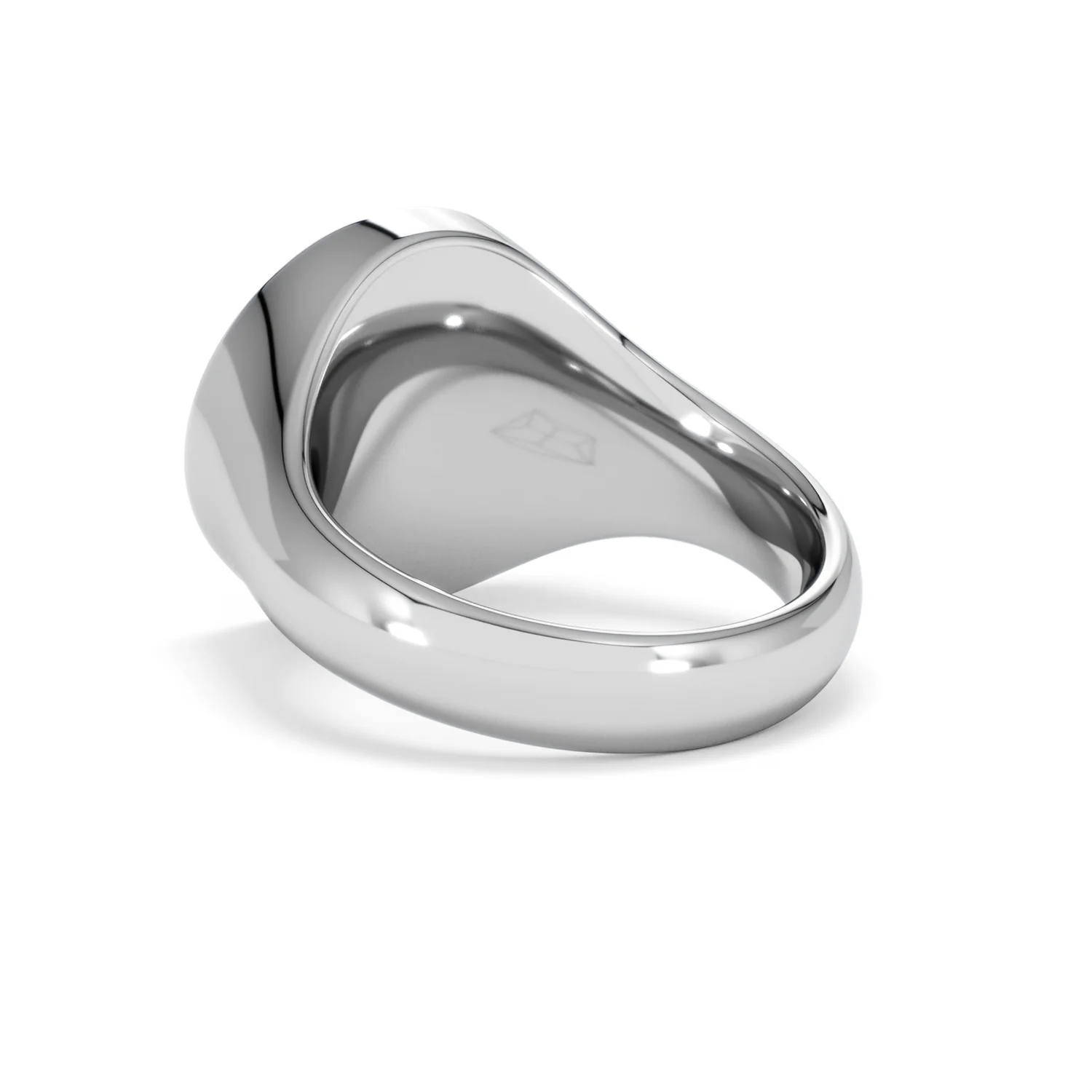 Crest 0.03ct Lab Diamond Men's Round Signet Ring in Sterling Silver - Image 56