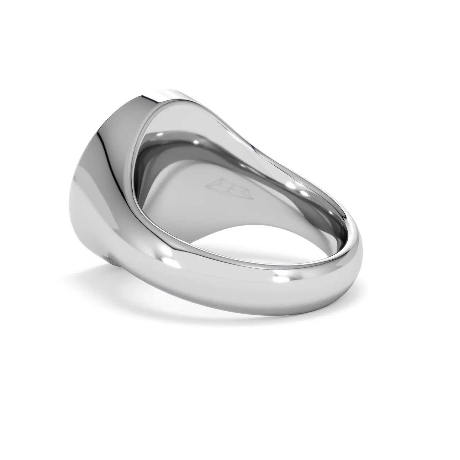 Crest 0.03ct Lab Diamond Men's Round Signet Ring in Sterling Silver - Image 58