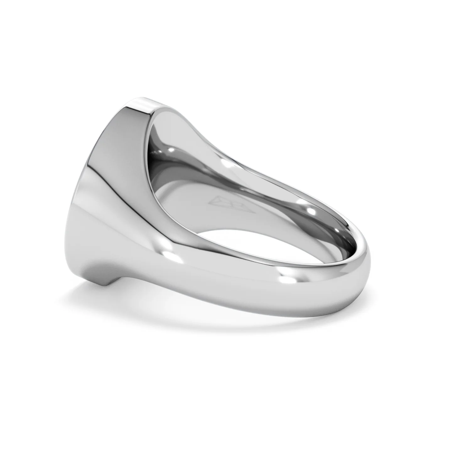 Crest 0.03ct Lab Diamond Men's Round Signet Ring in Sterling Silver - Image 63