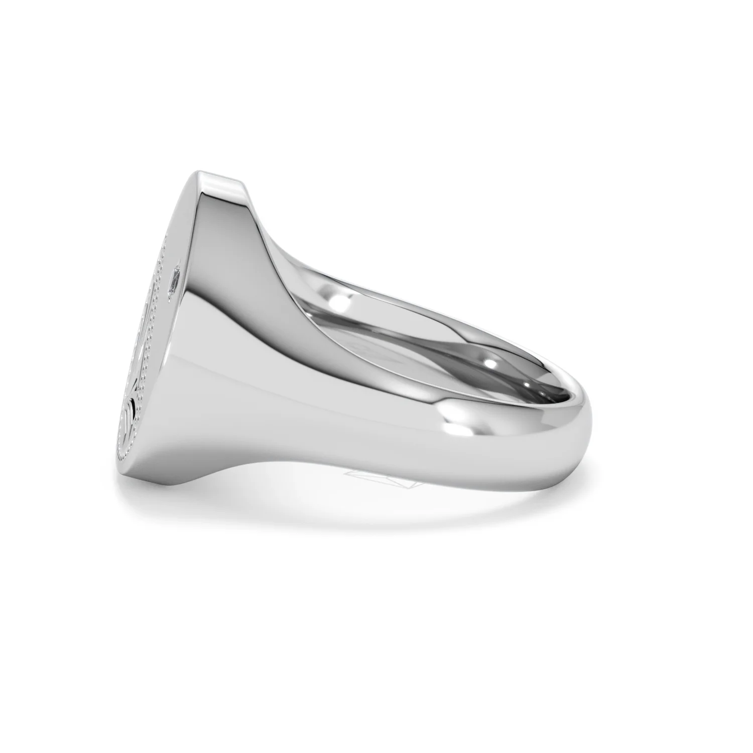 Crest 0.03ct Lab Diamond Men's Round Signet Ring in Sterling Silver - Image 69