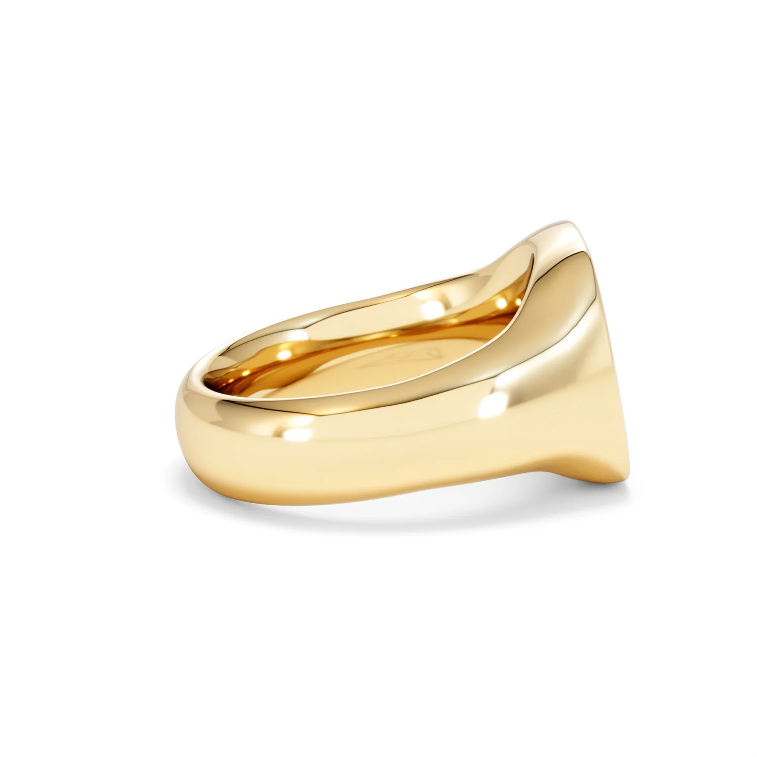 Crest 0.03ct Lab Diamond Men's Square Signet Ring in 18K Yellow Gold Vermeil - Image 29