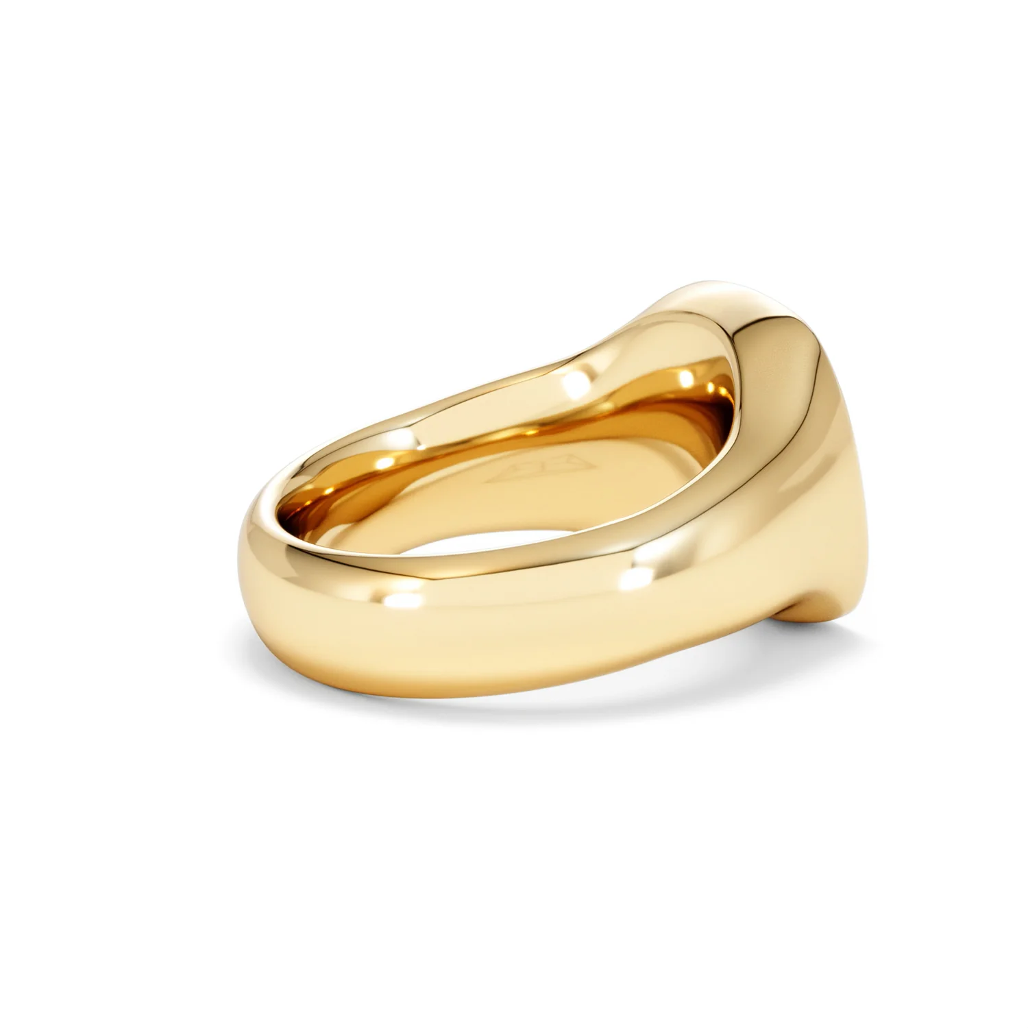 Crest 0.03ct Lab Diamond Men's Square Signet Ring in 18K Yellow Gold Vermeil - Image 34
