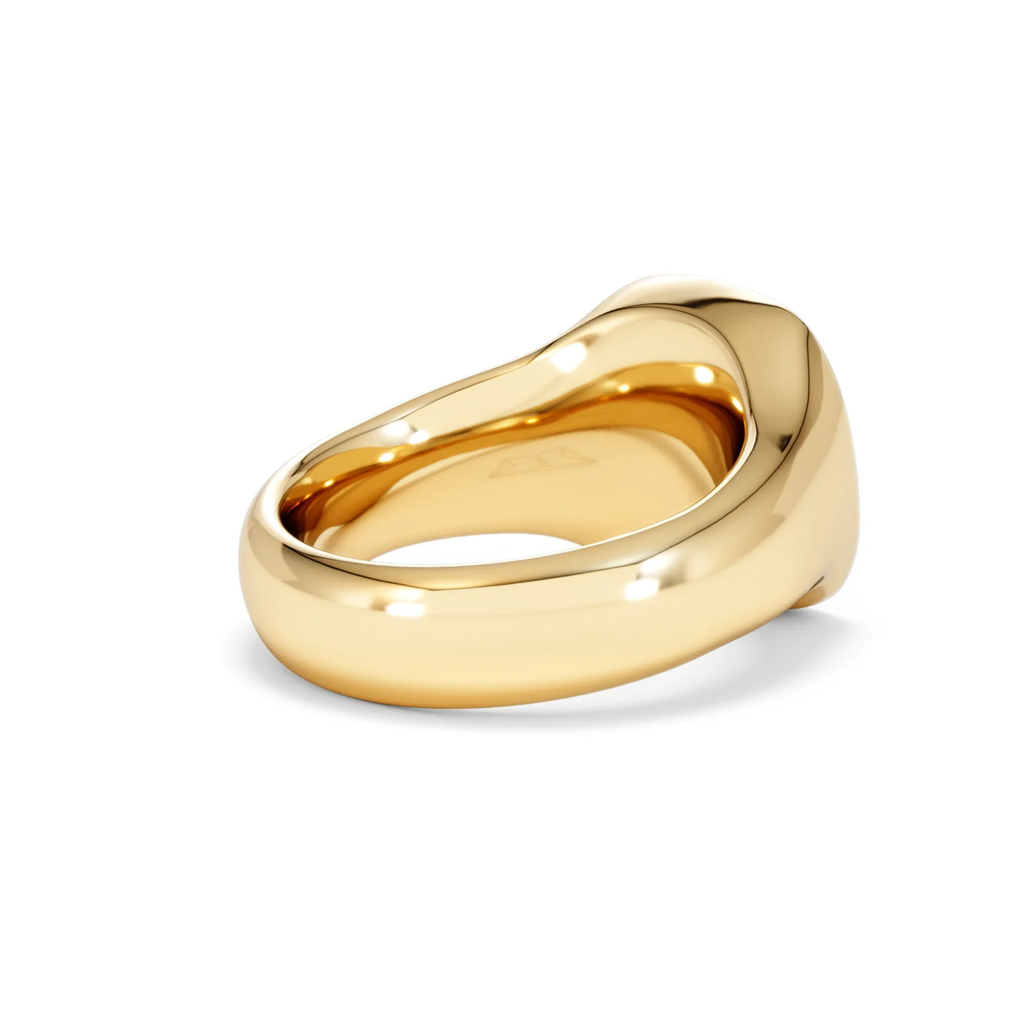Crest 0.03ct Lab Diamond Men's Square Signet Ring in 18K Yellow Gold Vermeil - Image 37