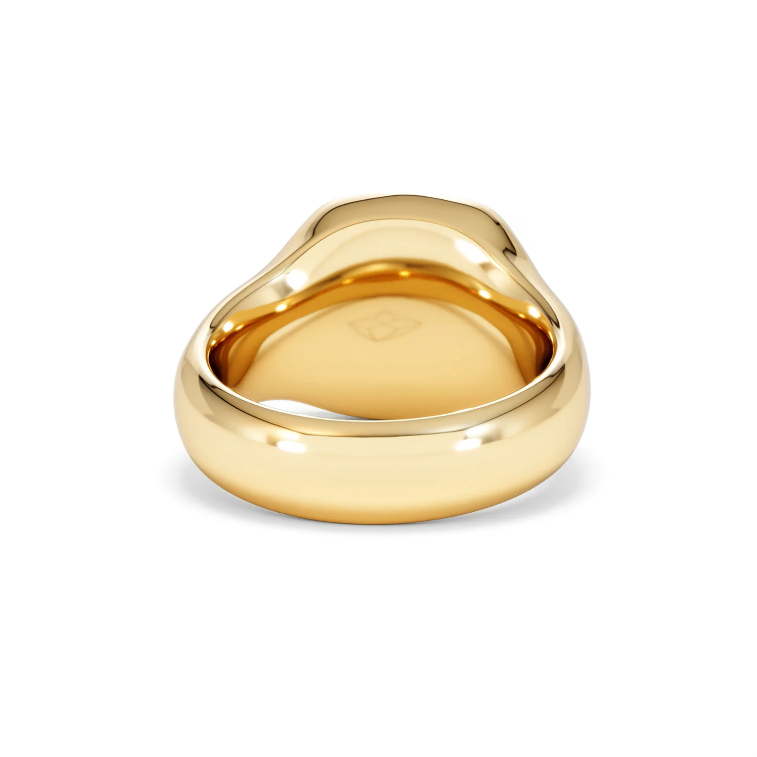Crest 0.03ct Lab Diamond Men's Square Signet Ring in 18K Yellow Gold Vermeil - Image 46