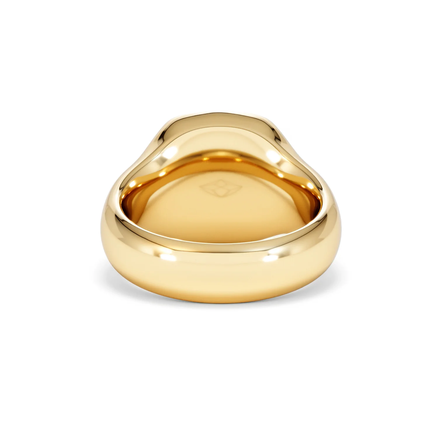 Crest 0.03ct Lab Diamond Men's Square Signet Ring in 18K Yellow Gold Vermeil - Image 48