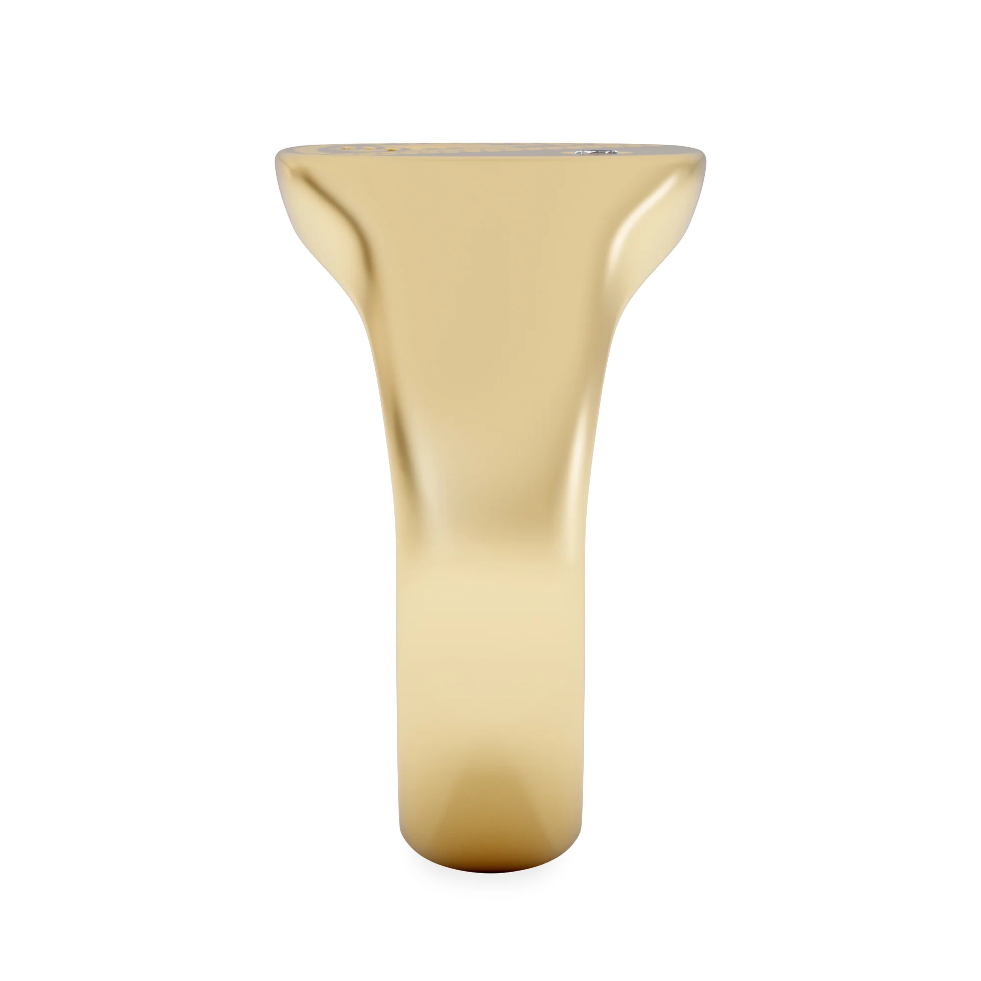 Crest 0.03ct Lab Diamond Men's Square Signet Ring in 18K Yellow Gold Vermeil - Image 5