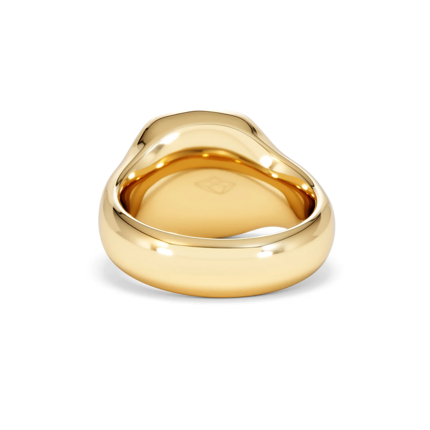 Crest 0.03ct Lab Diamond Men's Square Signet Ring in 18K Yellow Gold Vermeil - Image 50