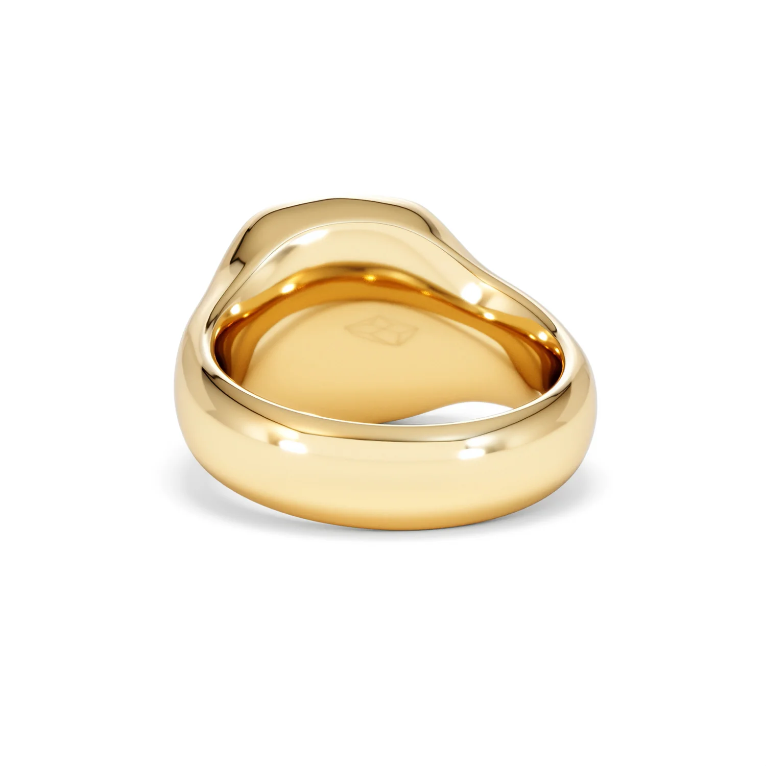 Crest 0.03ct Lab Diamond Men's Square Signet Ring in 18K Yellow Gold Vermeil - Image 51