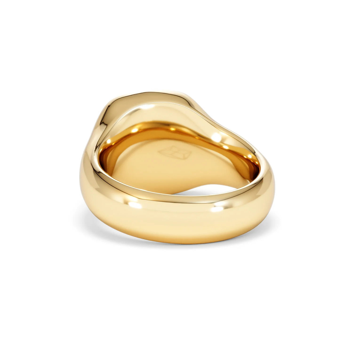 Crest 0.03ct Lab Diamond Men's Square Signet Ring in 18K Yellow Gold Vermeil - Image 52