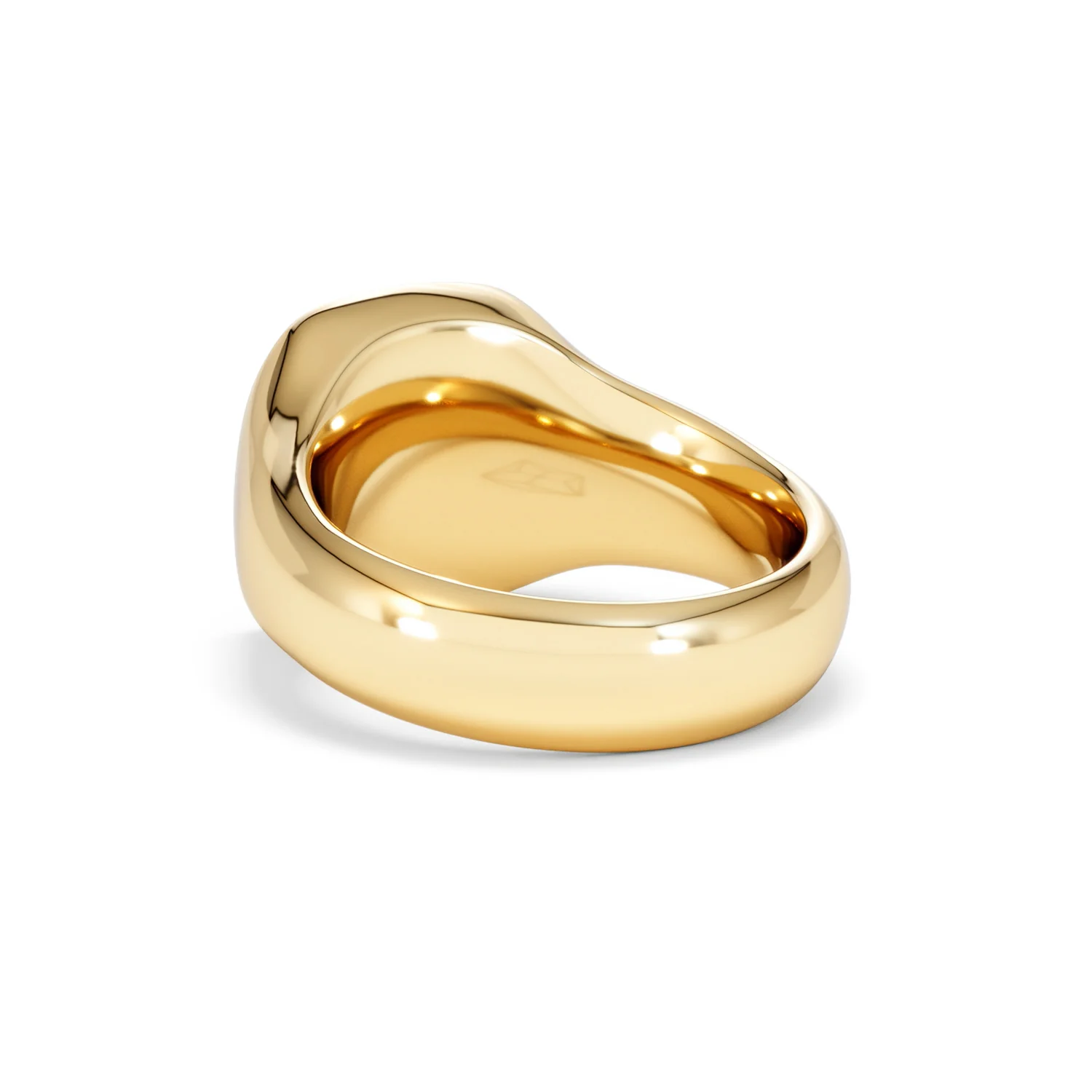 Crest 0.03ct Lab Diamond Men's Square Signet Ring in 18K Yellow Gold Vermeil - Image 55