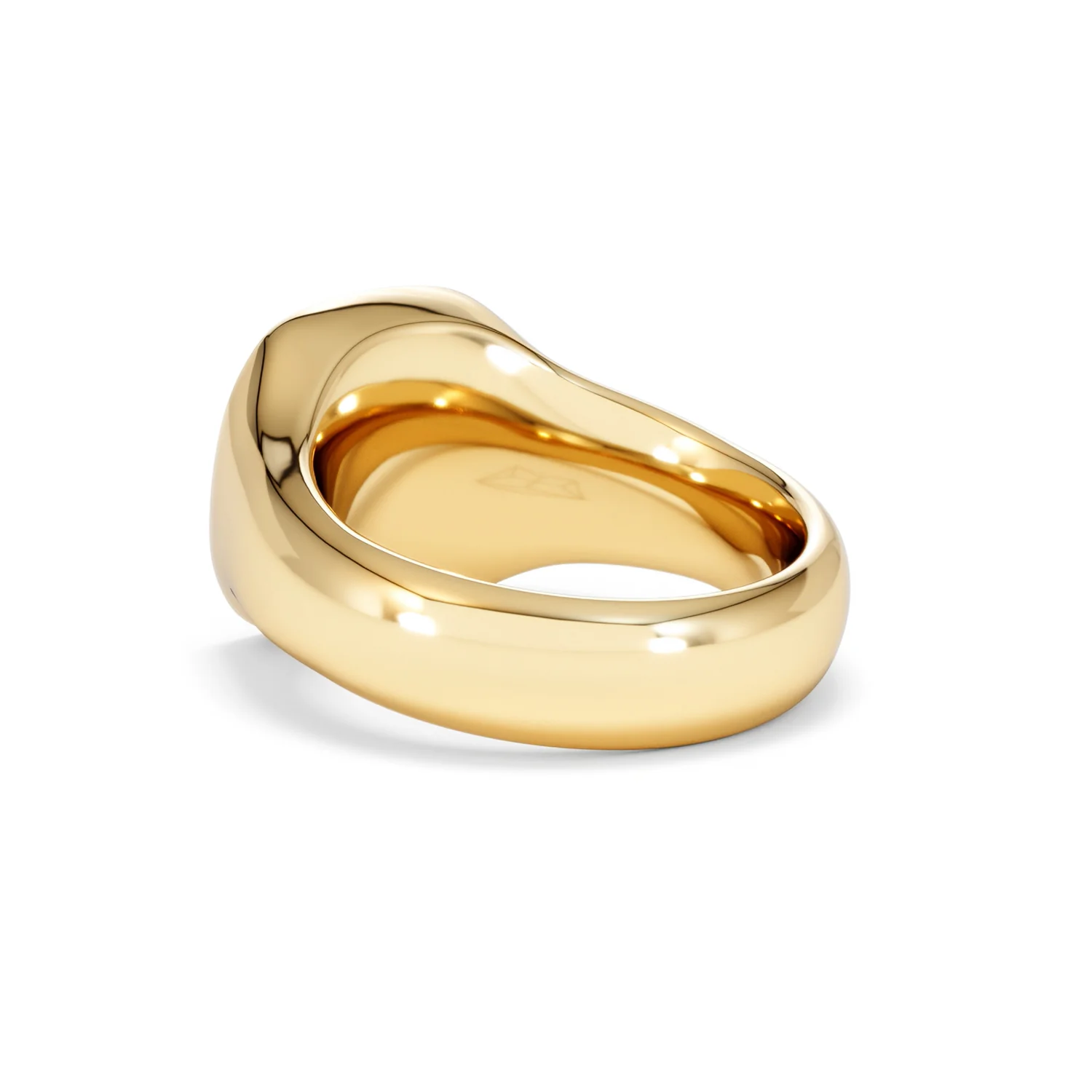 Crest 0.03ct Lab Diamond Men's Square Signet Ring in 18K Yellow Gold Vermeil - Image 57