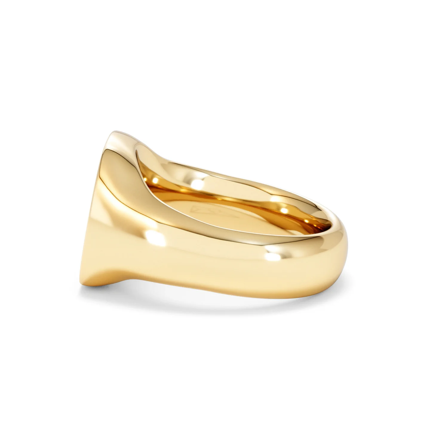 Crest 0.03ct Lab Diamond Men's Square Signet Ring in 18K Yellow Gold Vermeil - Image 67