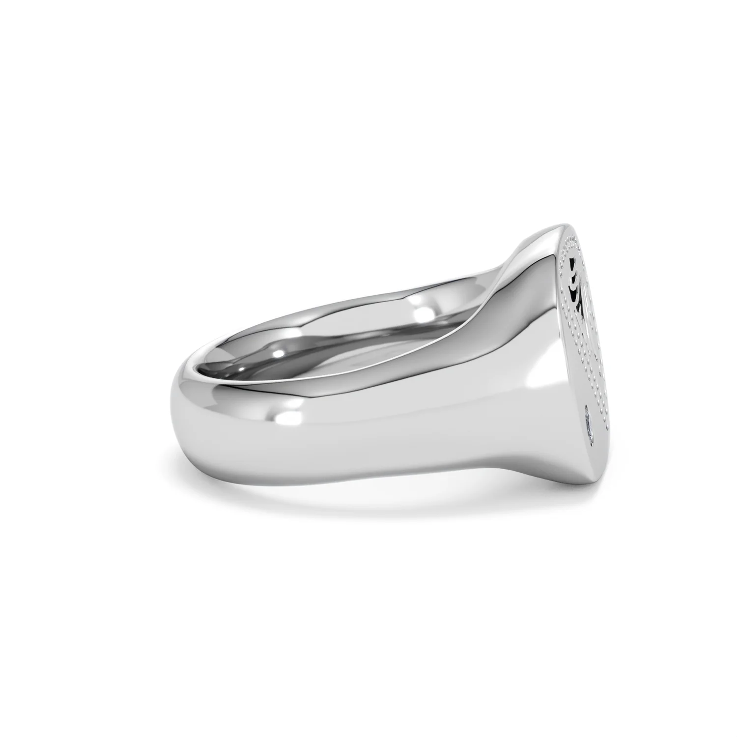 Crest 0.03ct Lab Diamond Men's Square Signet Ring in Sterling Silver - Image 26