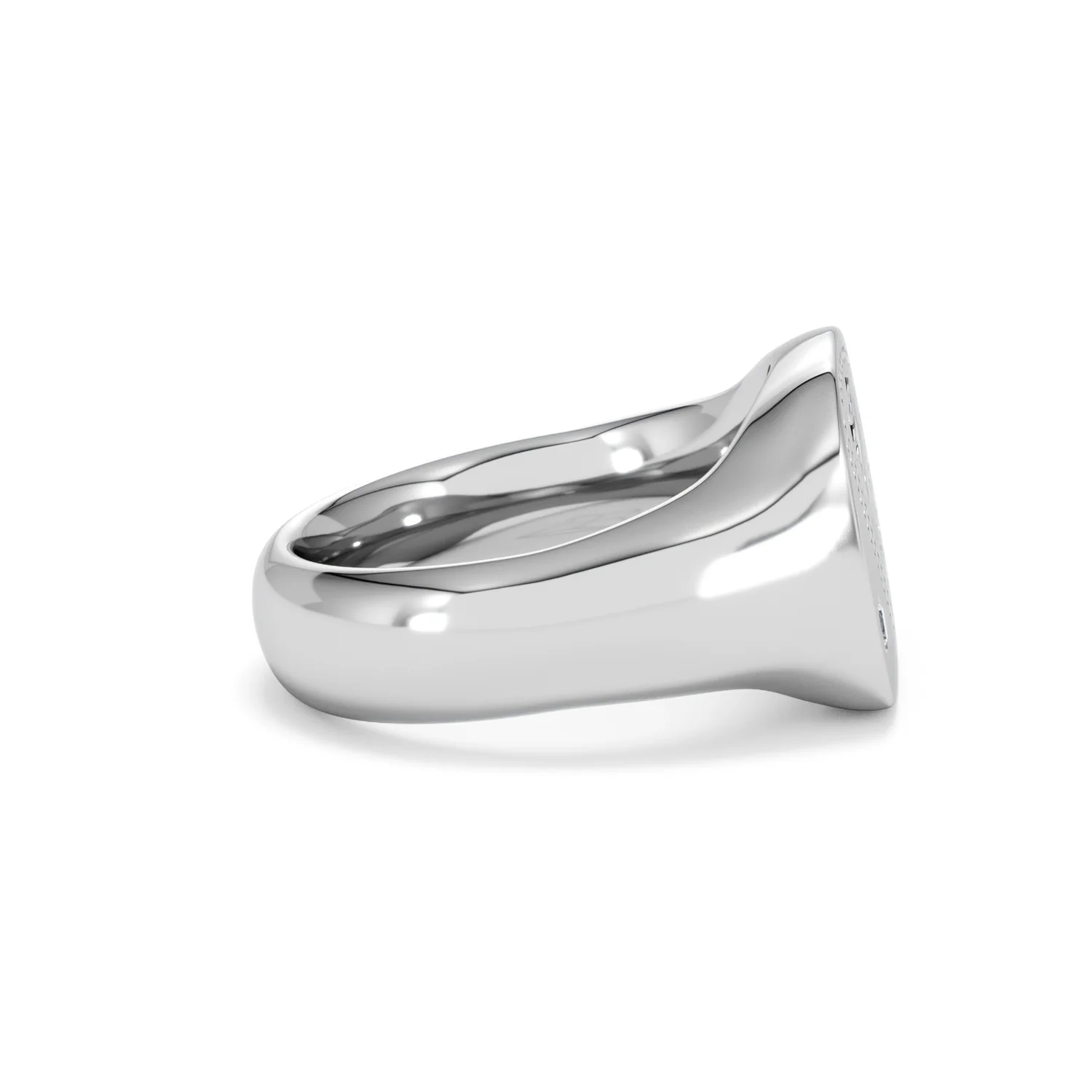 Crest 0.03ct Lab Diamond Men's Square Signet Ring in Sterling Silver - Image 27