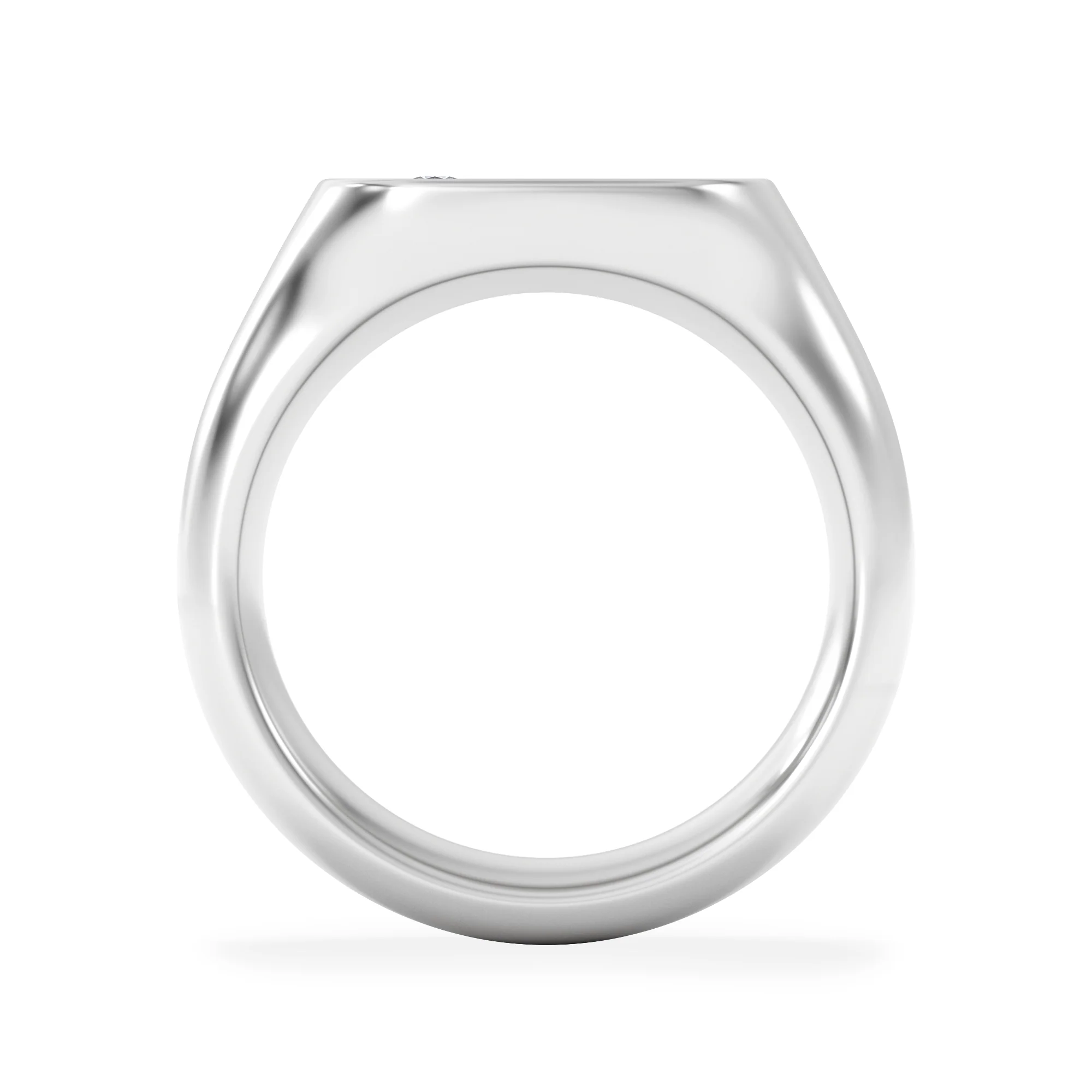 Crest 0.03ct Lab Diamond Men's Square Signet Ring in Sterling Silver - Image 3