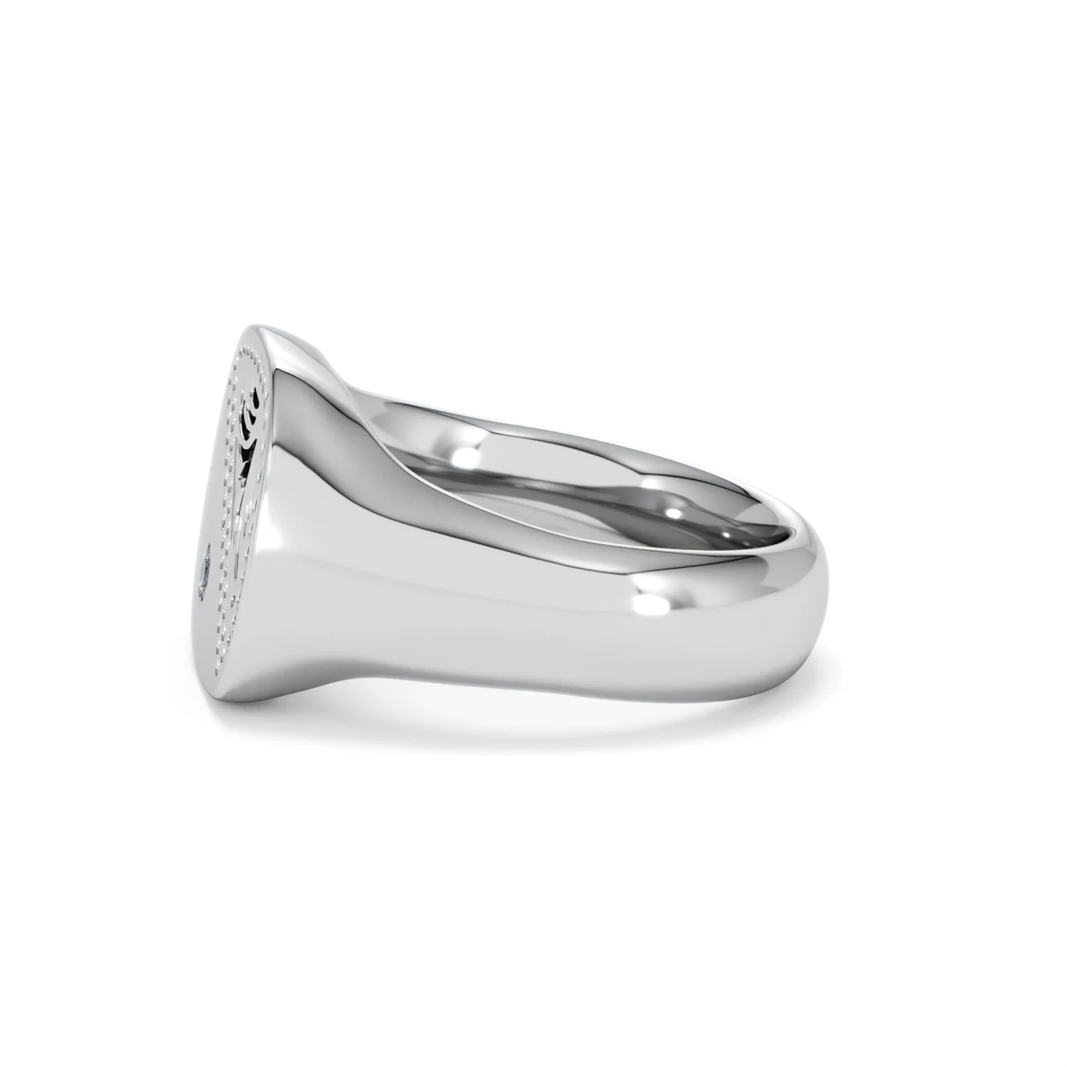 Crest 0.03ct Lab Diamond Men's Square Signet Ring in Sterling Silver - Image 70