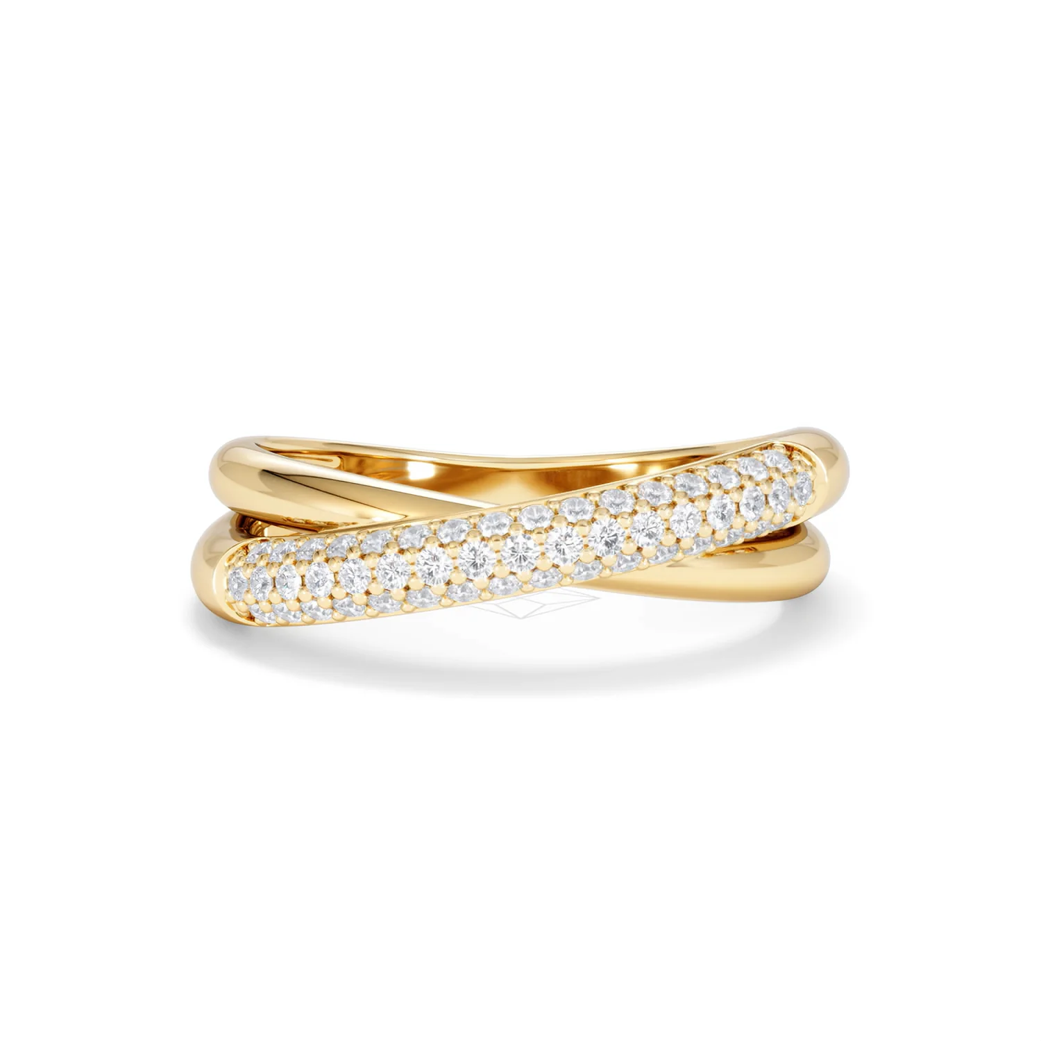 Crossover Set Lab Diamond Pave Ring 0.35ct in18K Gold Vermeil - Image 10