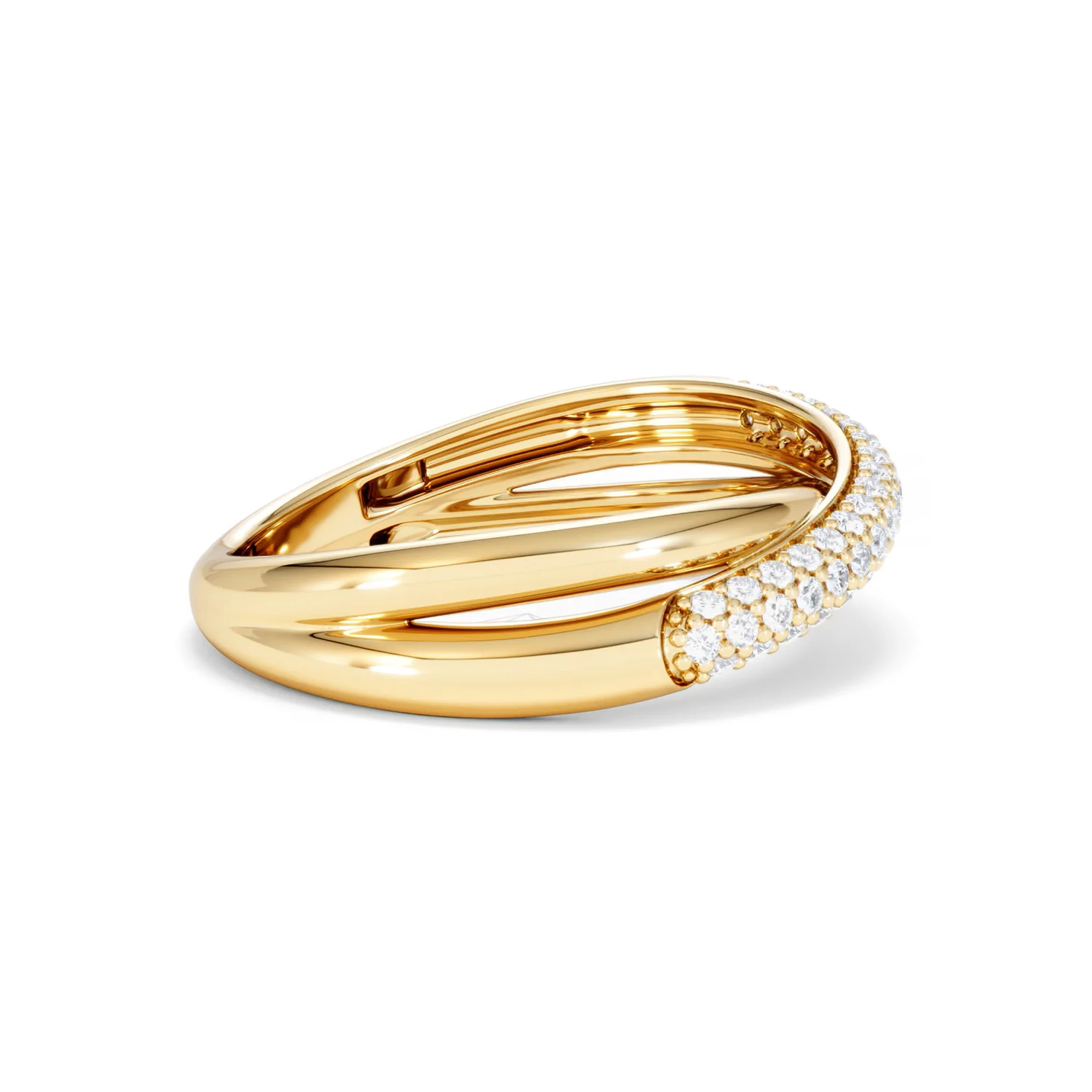 Crossover Set Lab Diamond Pave Ring 0.35ct in18K Gold Vermeil - Image 28