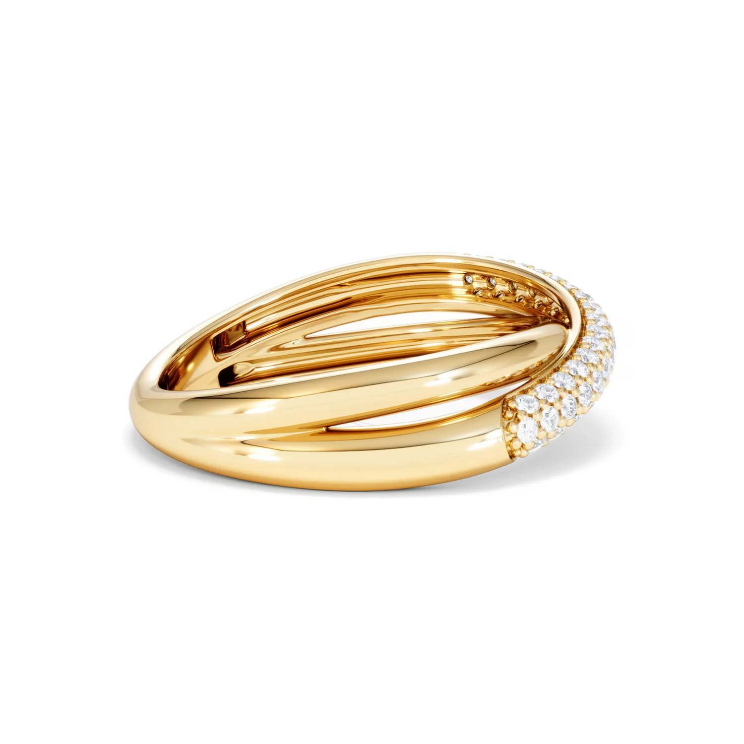 Crossover Set Lab Diamond Pave Ring 0.35ct in18K Gold Vermeil - Image 31