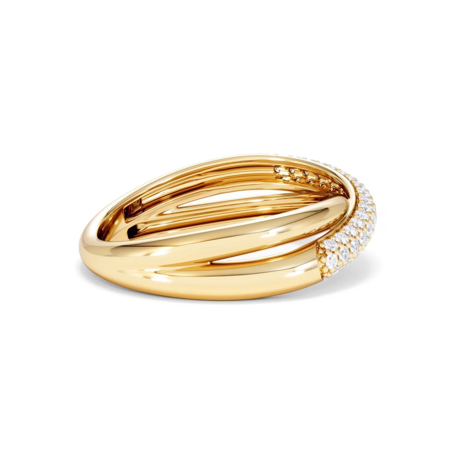 Crossover Set Lab Diamond Pave Ring 0.35ct in18K Gold Vermeil - Image 32