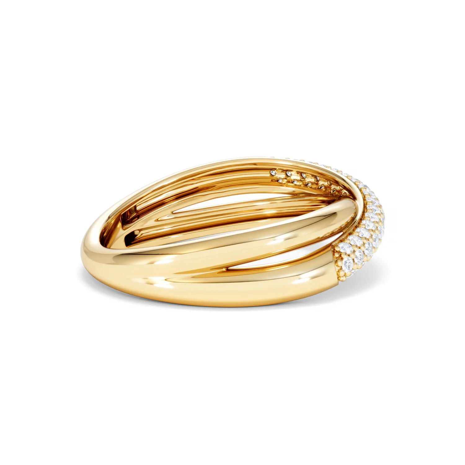 Crossover Set Lab Diamond Pave Ring 0.35ct in18K Gold Vermeil - Image 33