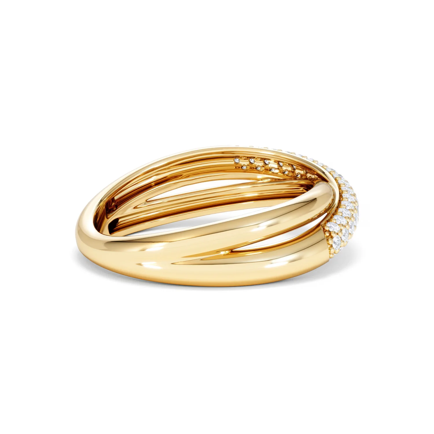 Crossover Set Lab Diamond Pave Ring 0.35ct in18K Gold Vermeil - Image 35