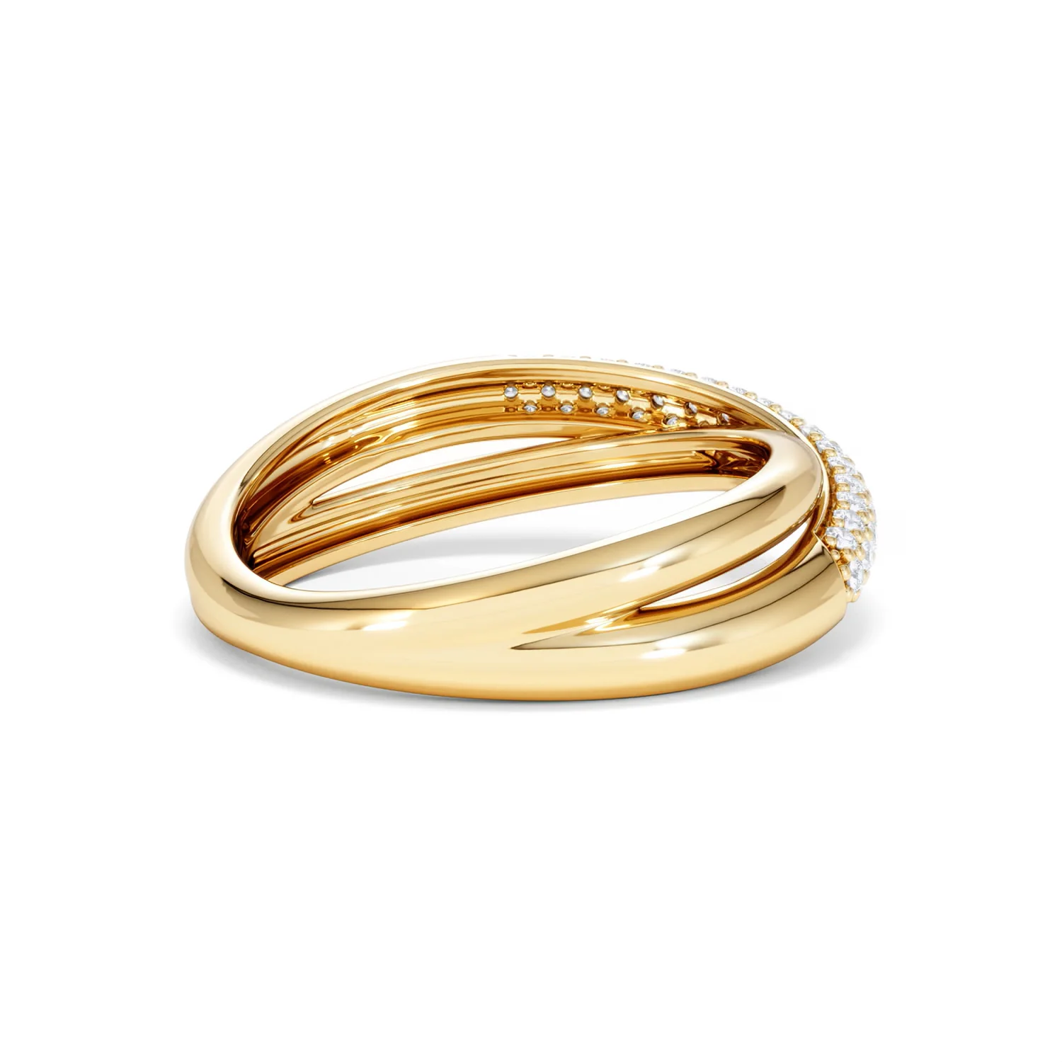 Crossover Set Lab Diamond Pave Ring 0.35ct in18K Gold Vermeil - Image 38