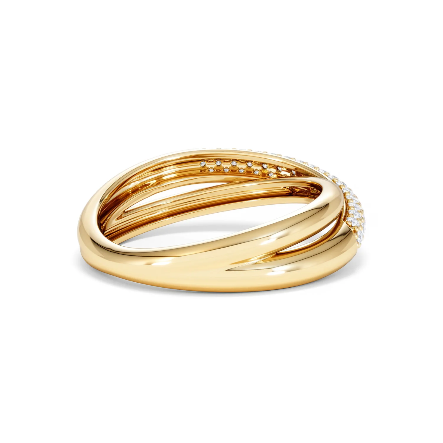 Crossover Set Lab Diamond Pave Ring 0.35ct in18K Gold Vermeil - Image 39