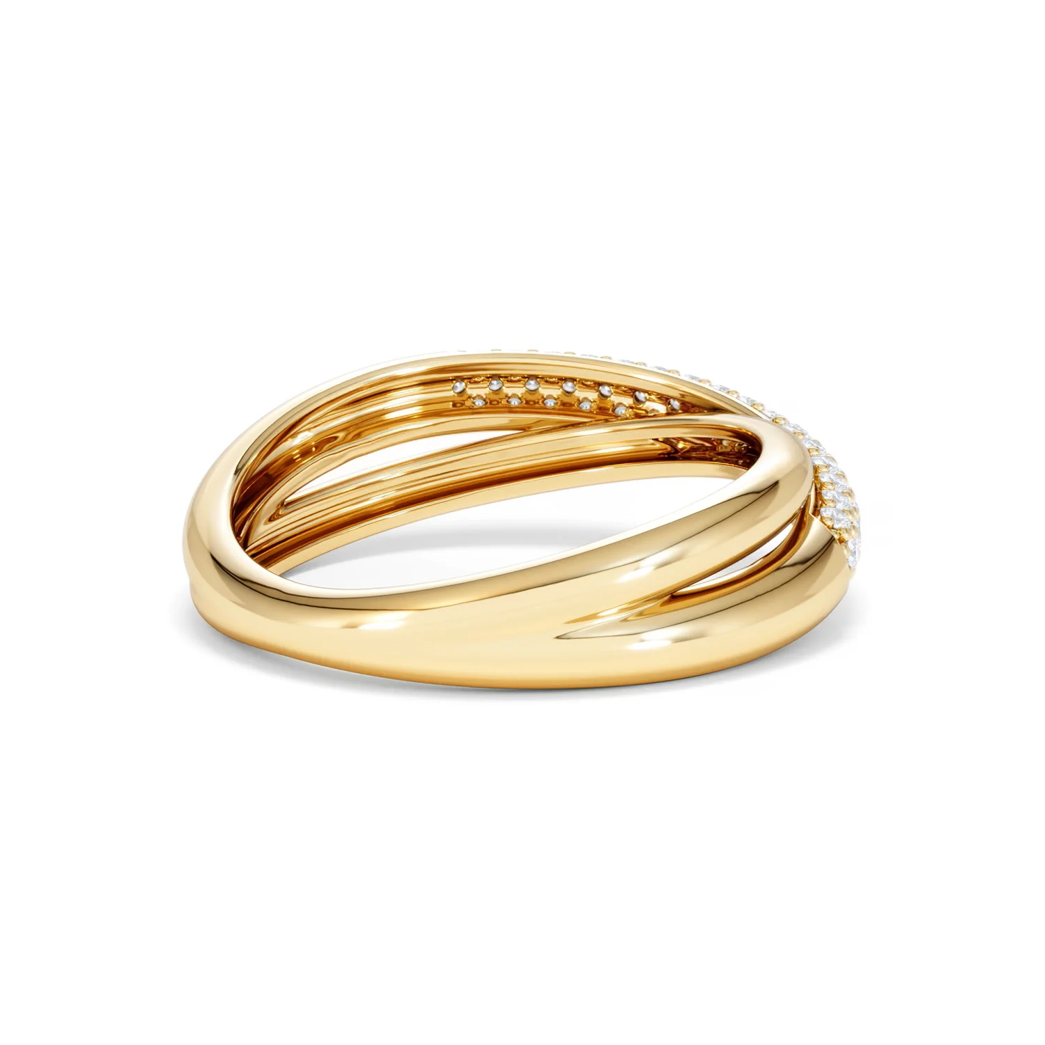 Crossover Set Lab Diamond Pave Ring 0.35ct in18K Gold Vermeil - Image 40