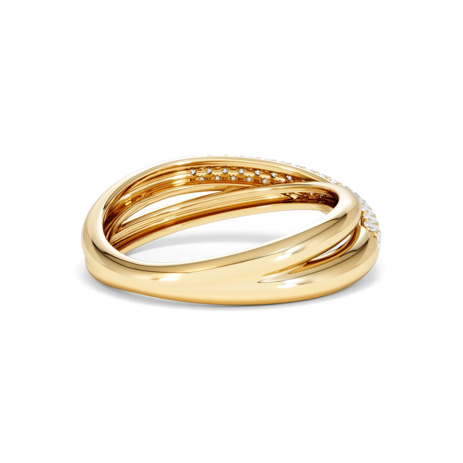 Crossover Set Lab Diamond Pave Ring 0.35ct in18K Gold Vermeil - Image 41
