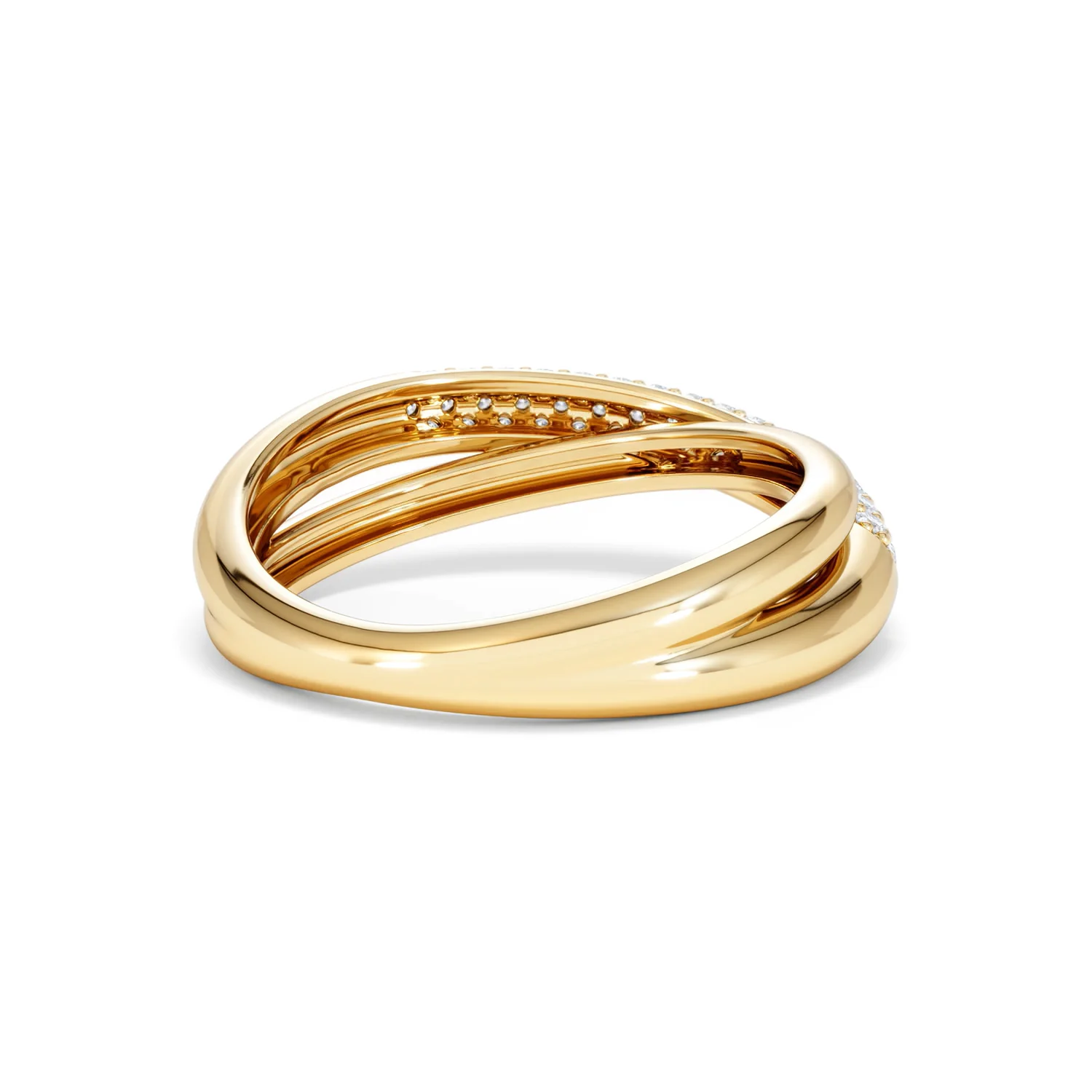 Crossover Set Lab Diamond Pave Ring 0.35ct in18K Gold Vermeil - Image 43