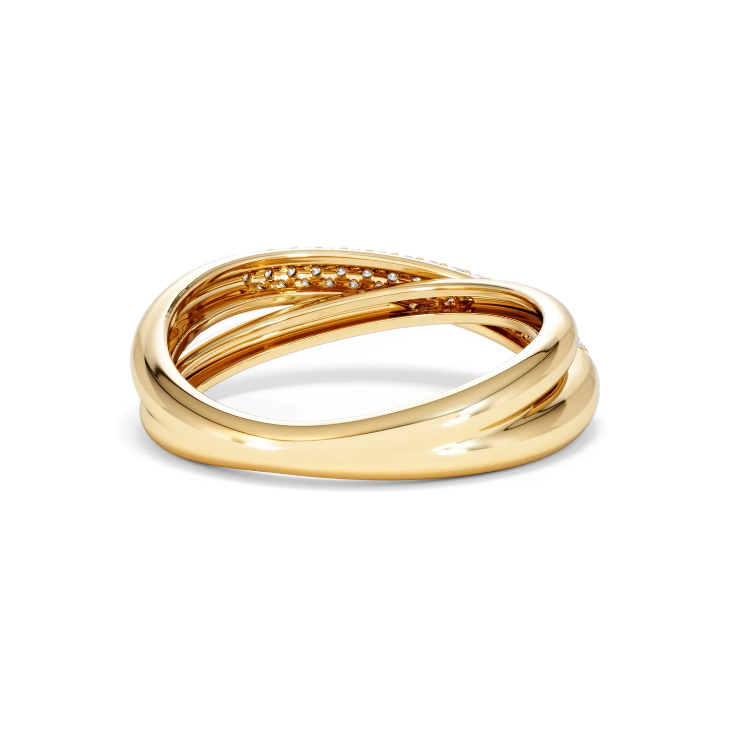 Crossover Set Lab Diamond Pave Ring 0.35ct in18K Gold Vermeil - Image 45
