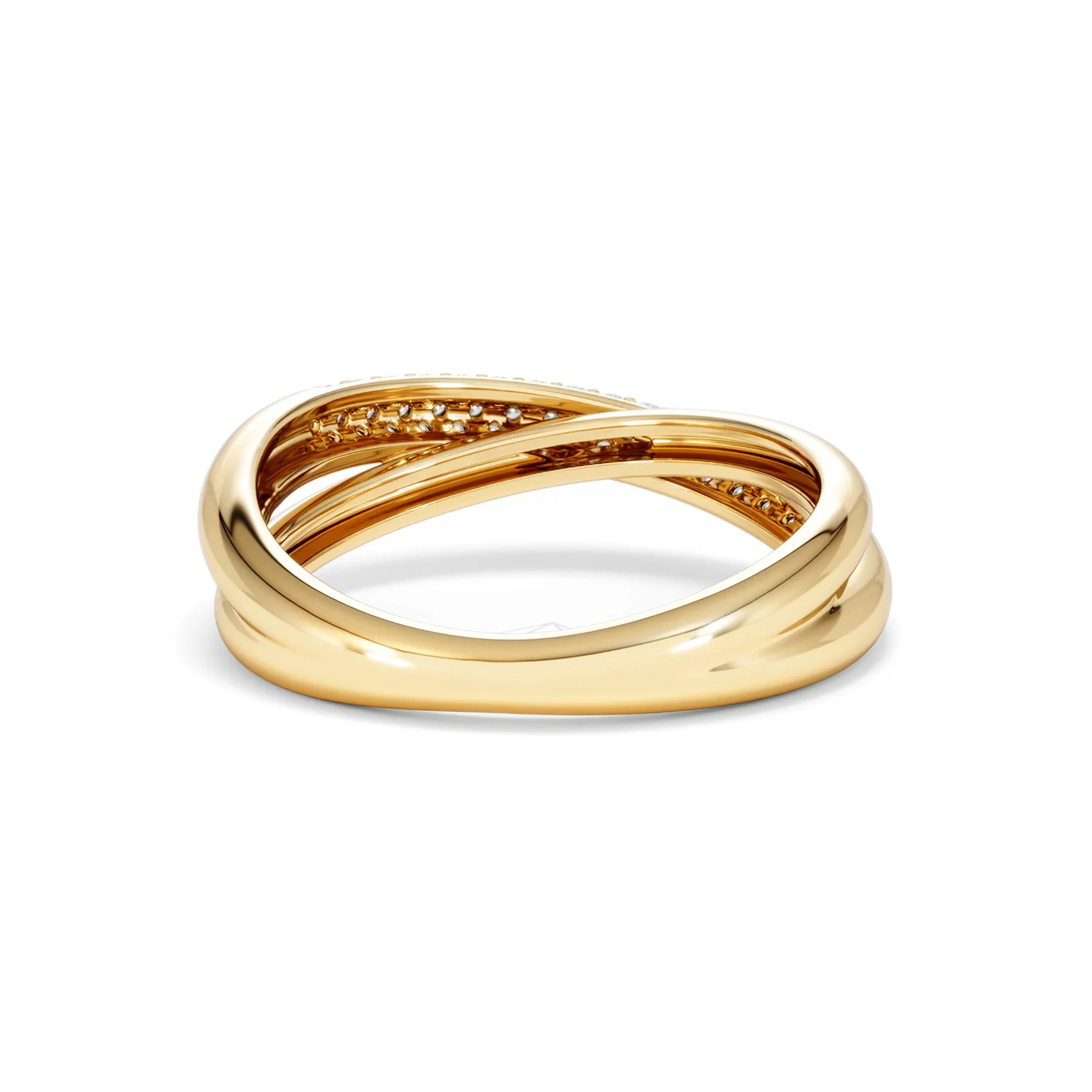 Crossover Set Lab Diamond Pave Ring 0.35ct in18K Gold Vermeil - Image 48
