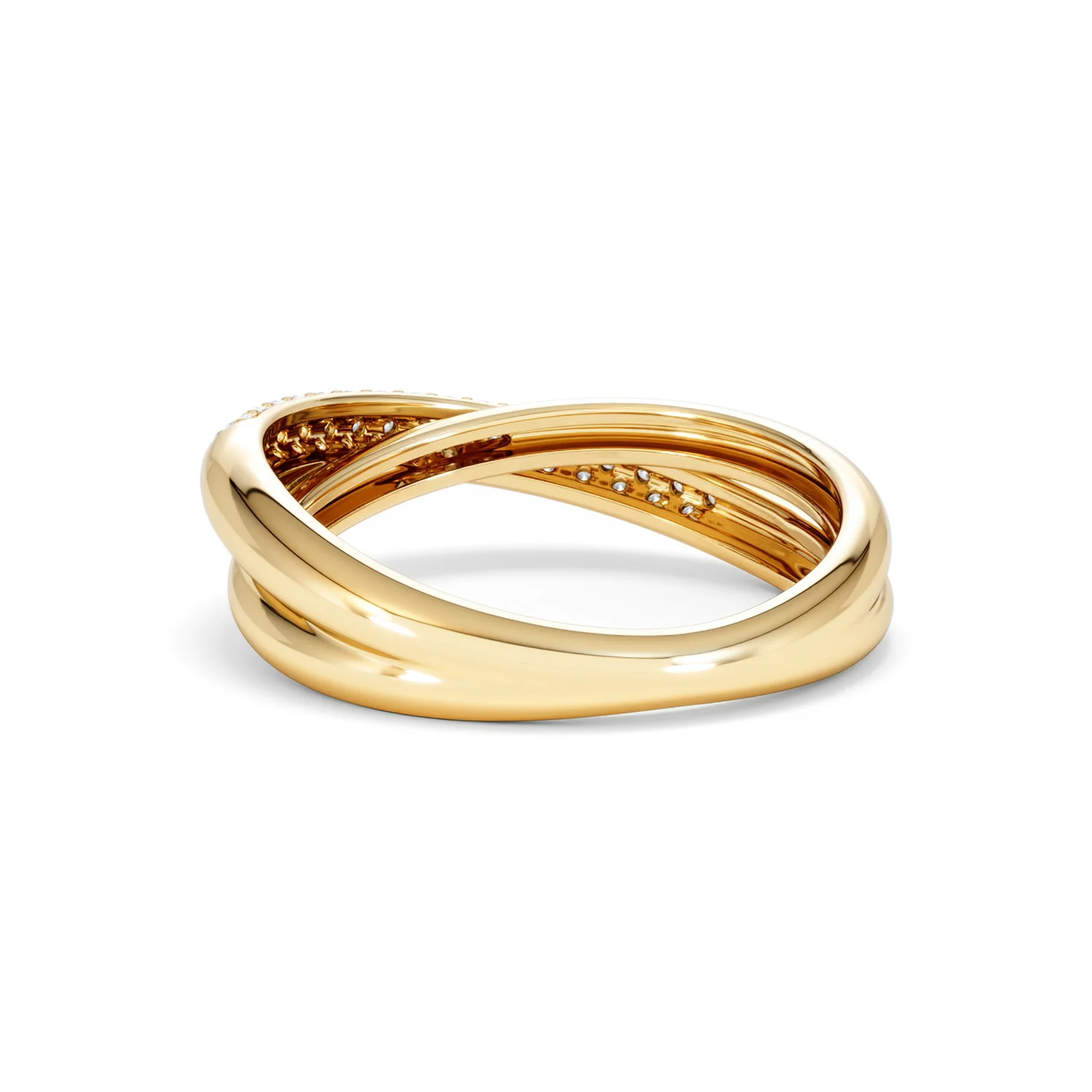 Crossover Set Lab Diamond Pave Ring 0.35ct in18K Gold Vermeil - Image 55