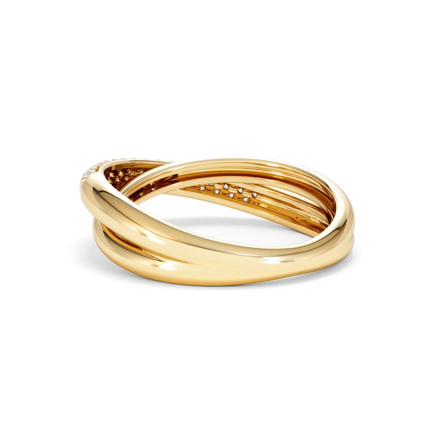 Crossover Set Lab Diamond Pave Ring 0.35ct in18K Gold Vermeil - Image 58