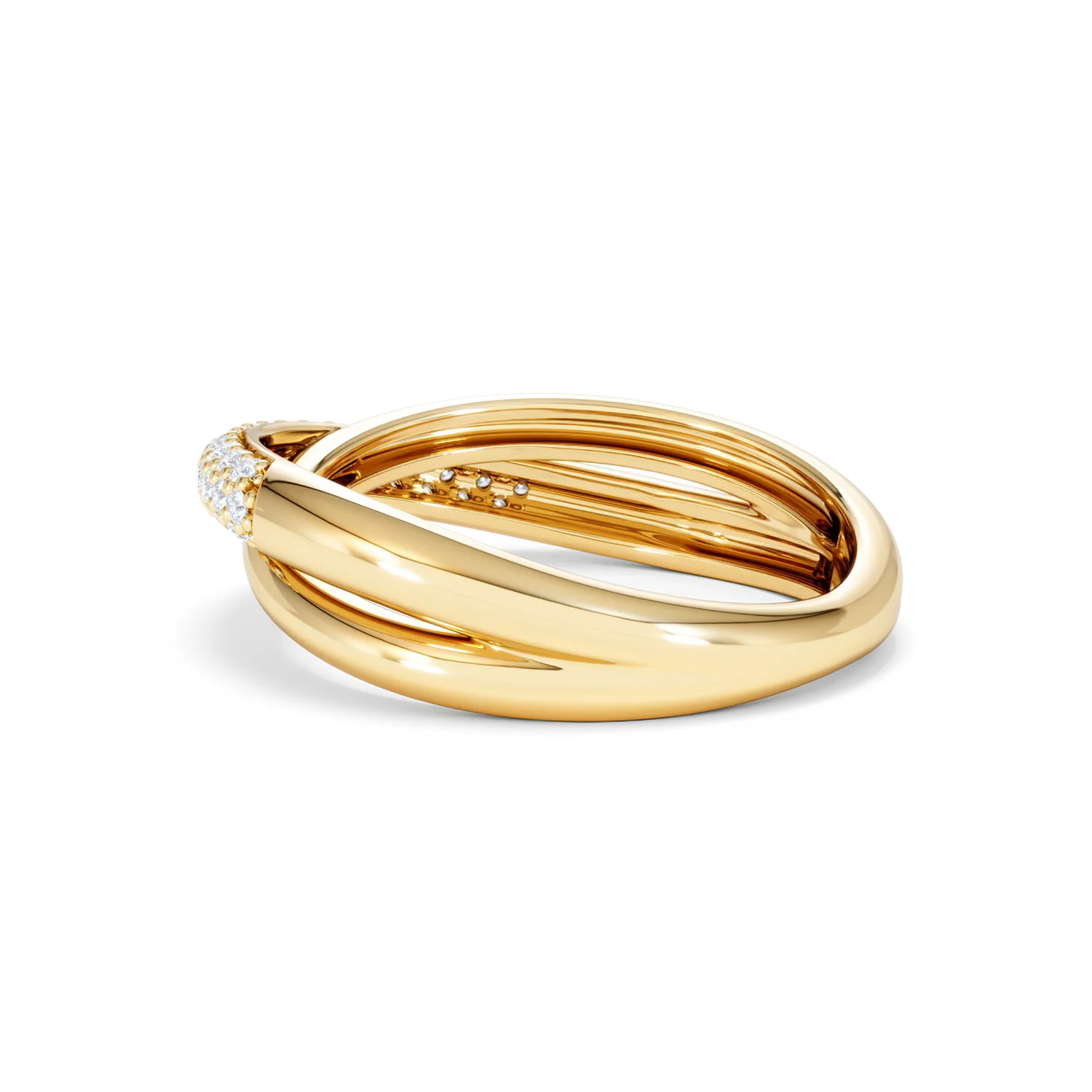 Crossover Set Lab Diamond Pave Ring 0.35ct in18K Gold Vermeil - Image 63