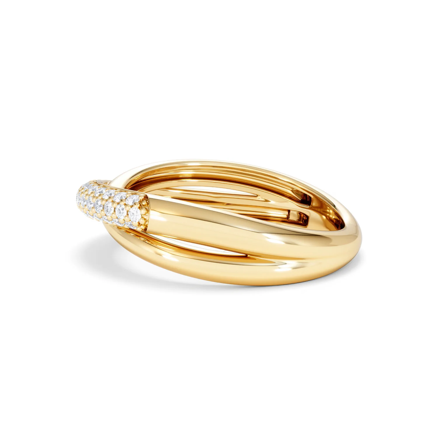 Crossover Set Lab Diamond Pave Ring 0.35ct in18K Gold Vermeil - Image 69
