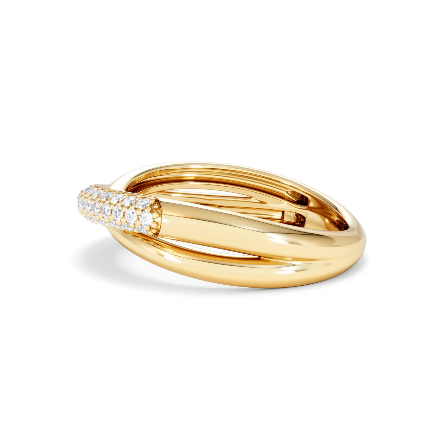 Crossover Set Lab Diamond Pave Ring 0.35ct in18K Gold Vermeil - Image 70