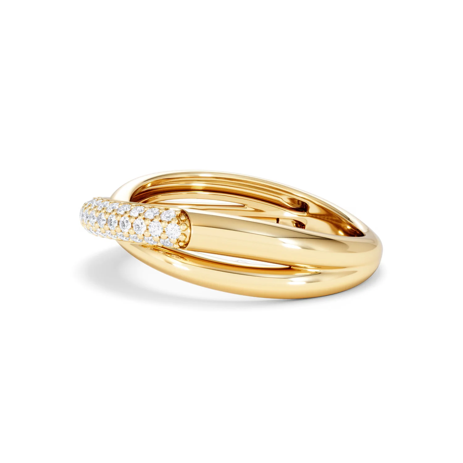 Crossover Set Lab Diamond Pave Ring 0.35ct in18K Gold Vermeil - Image 72