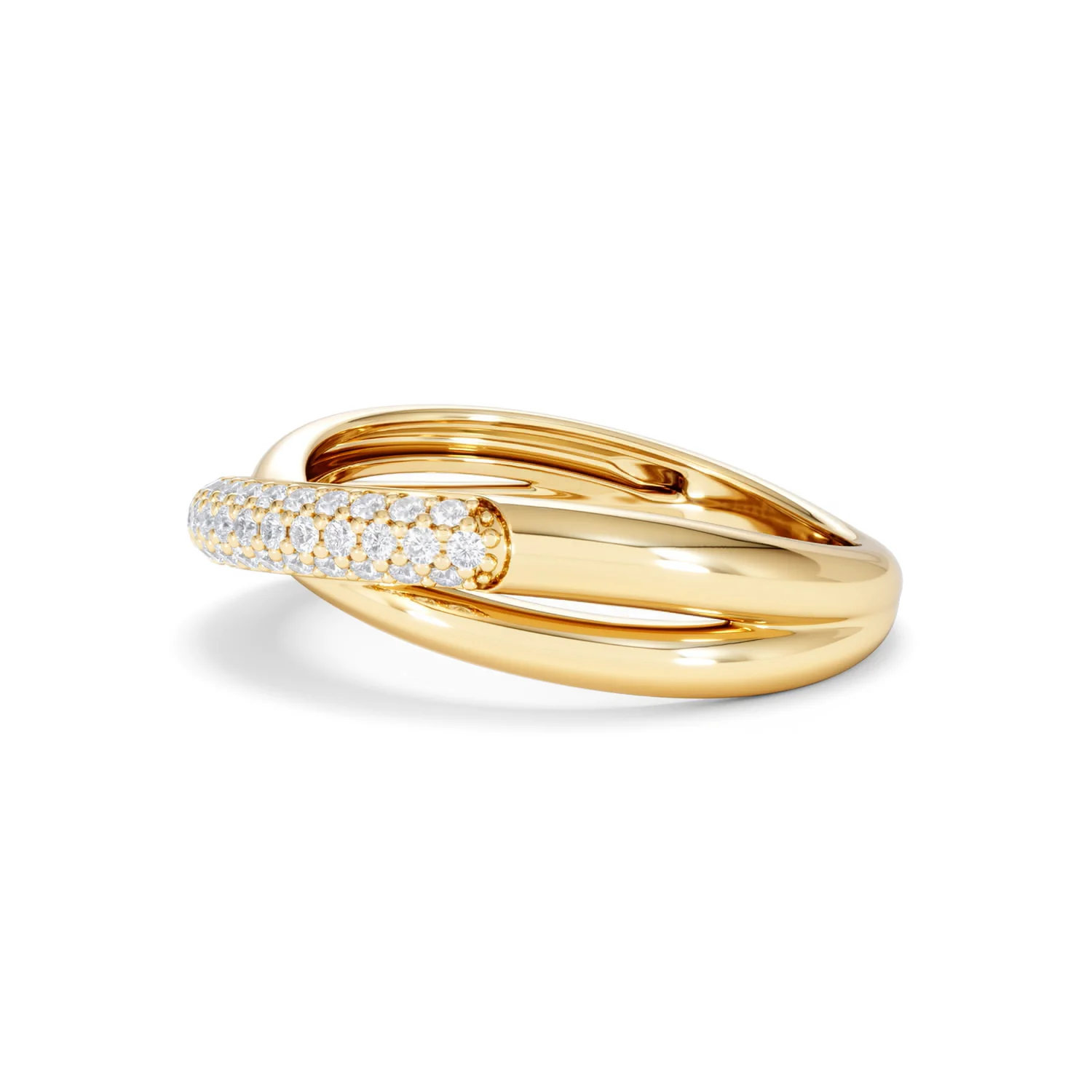 Crossover Set Lab Diamond Pave Ring 0.35ct in18K Gold Vermeil - Image 74