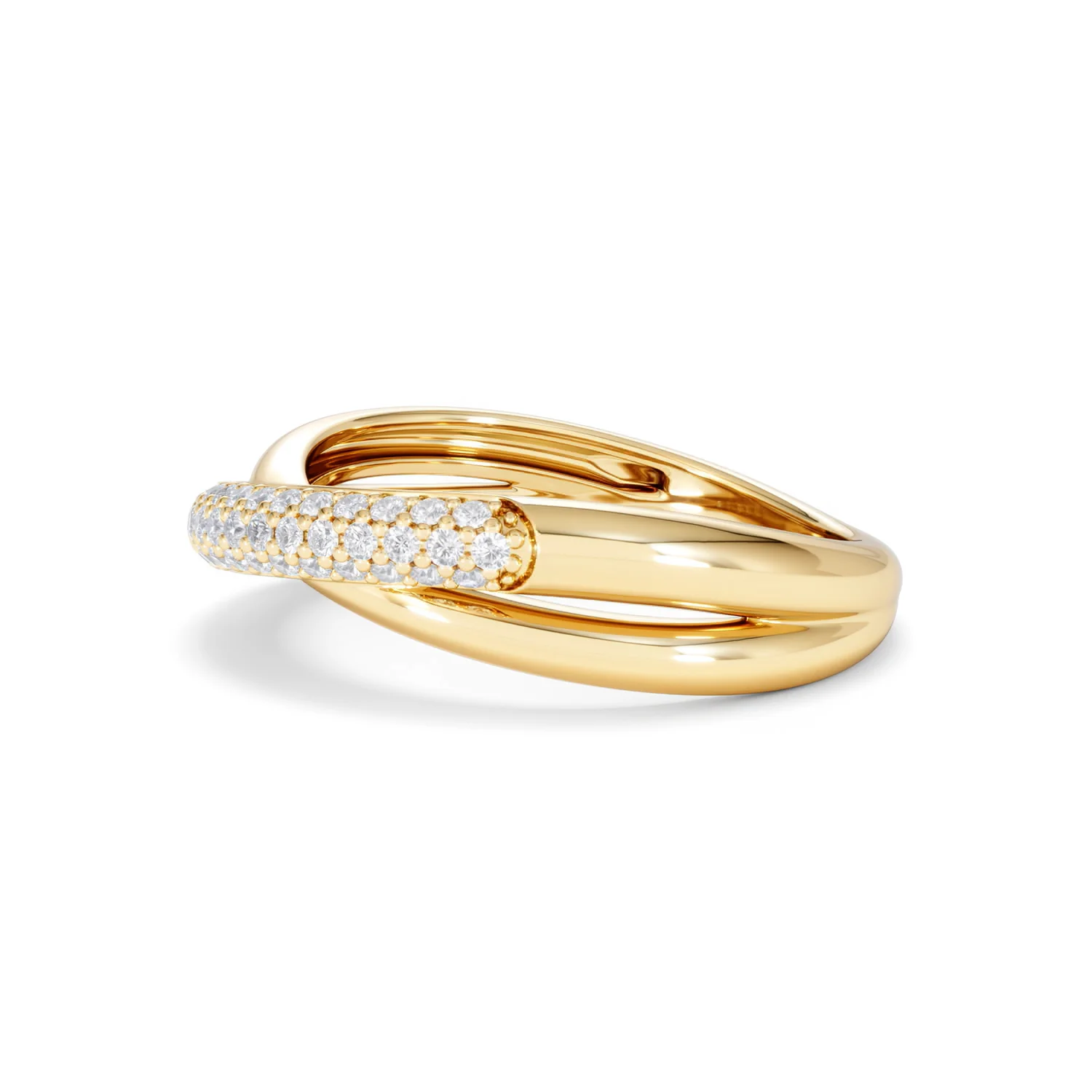 Crossover Set Lab Diamond Pave Ring 0.35ct in18K Gold Vermeil - Image 75