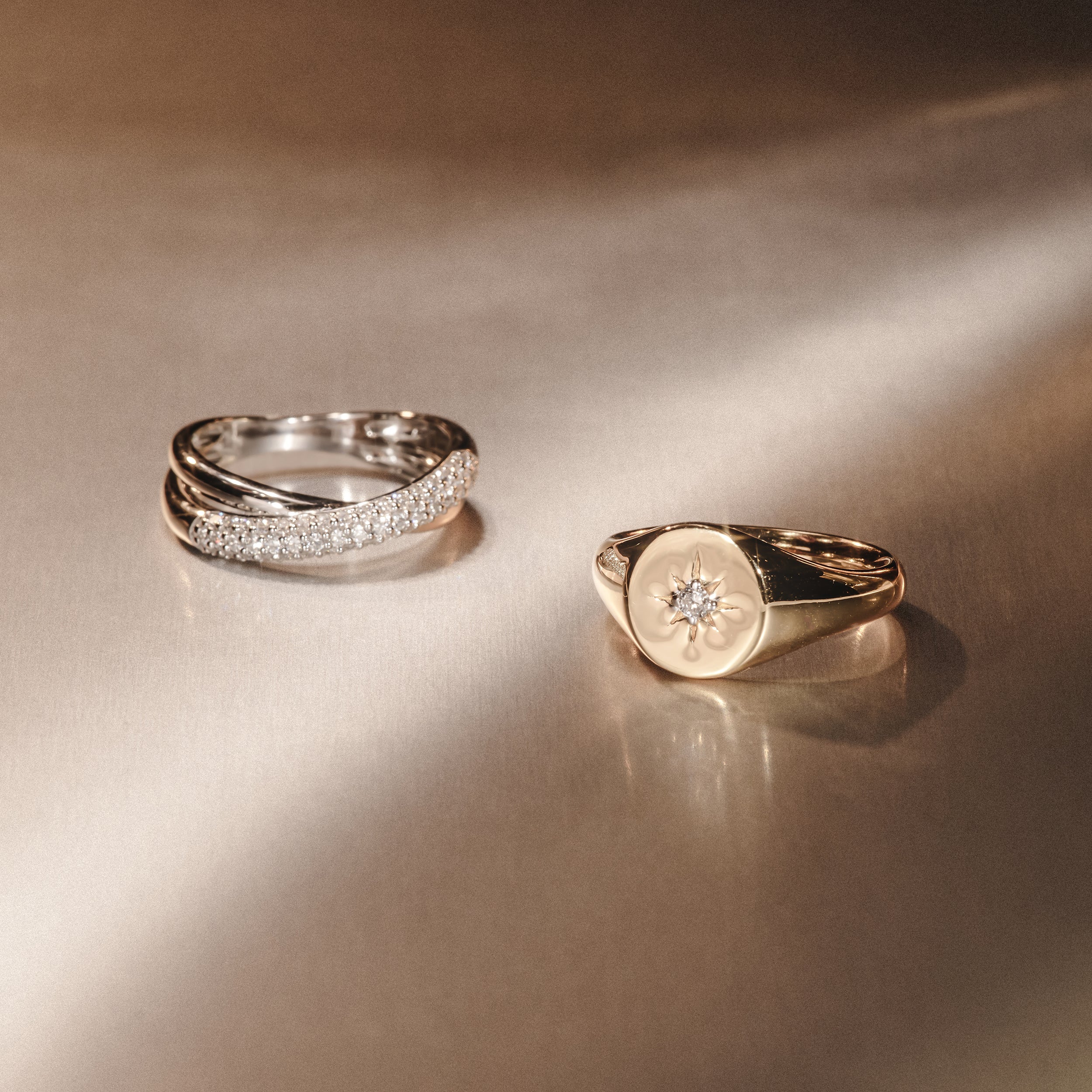 Crossover Set Lab Diamond Pave Ring 0.35ct in18K Gold Vermeil - Image 8