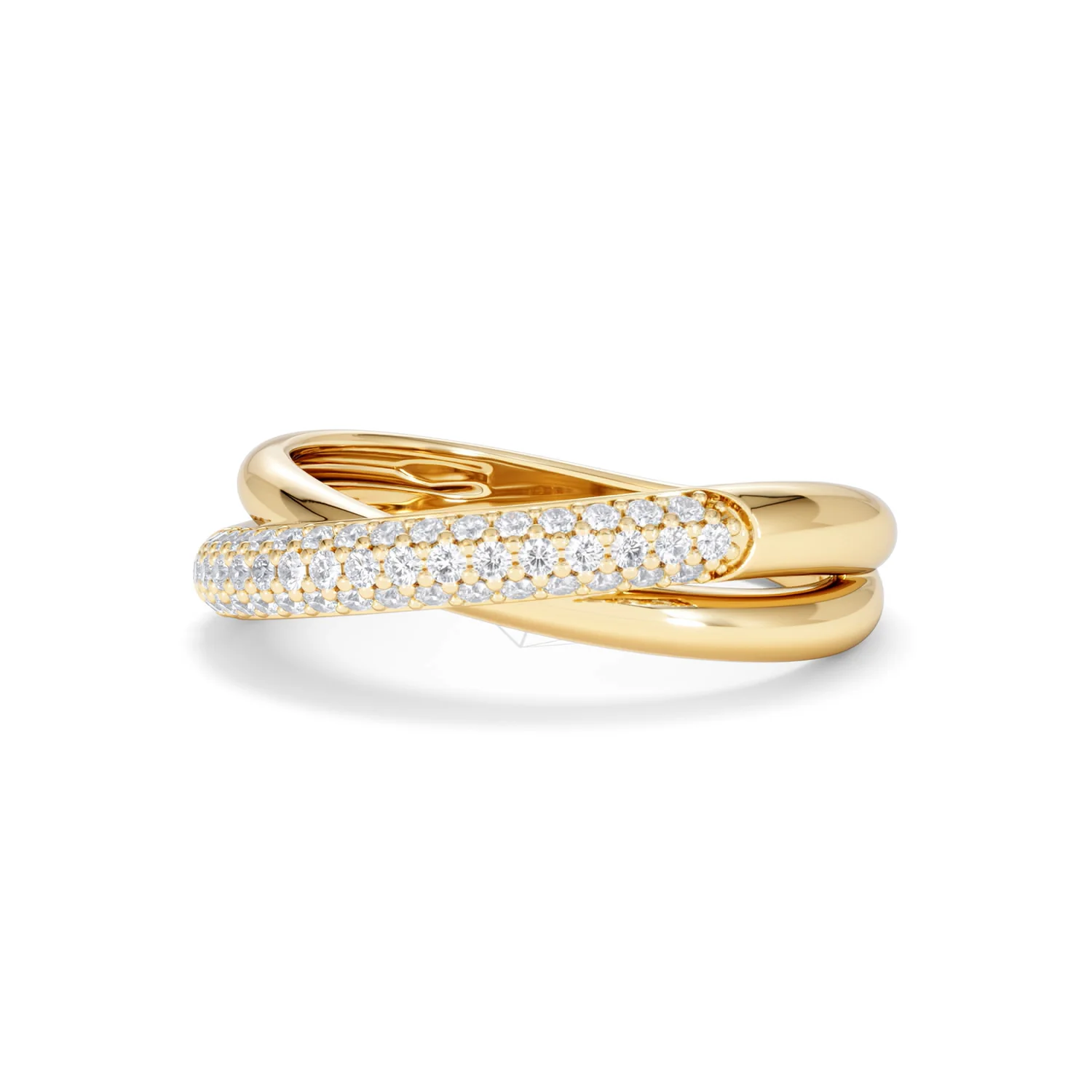 Crossover Set Lab Diamond Pave Ring 0.35ct in18K Gold Vermeil - Image 83