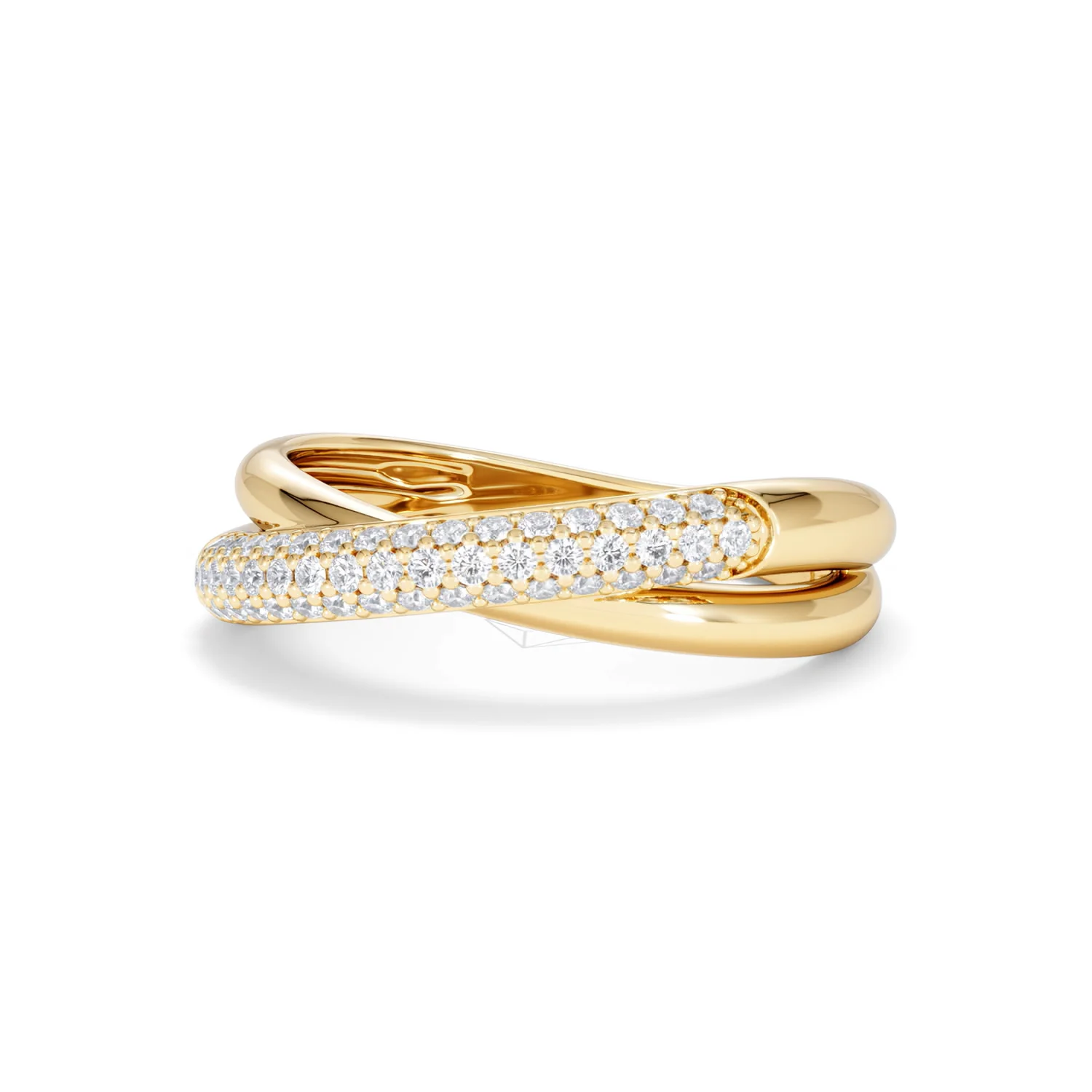 Crossover Set Lab Diamond Pave Ring 0.35ct in18K Gold Vermeil - Image 84