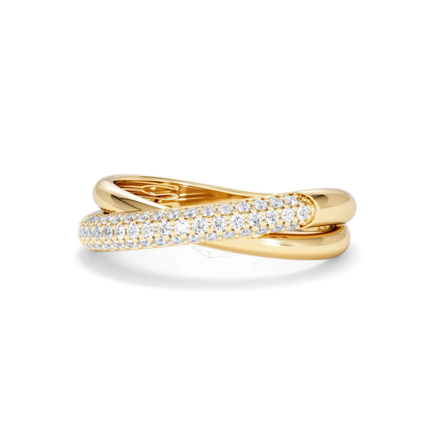Crossover Set Lab Diamond Pave Ring 0.35ct in18K Gold Vermeil - Image 85