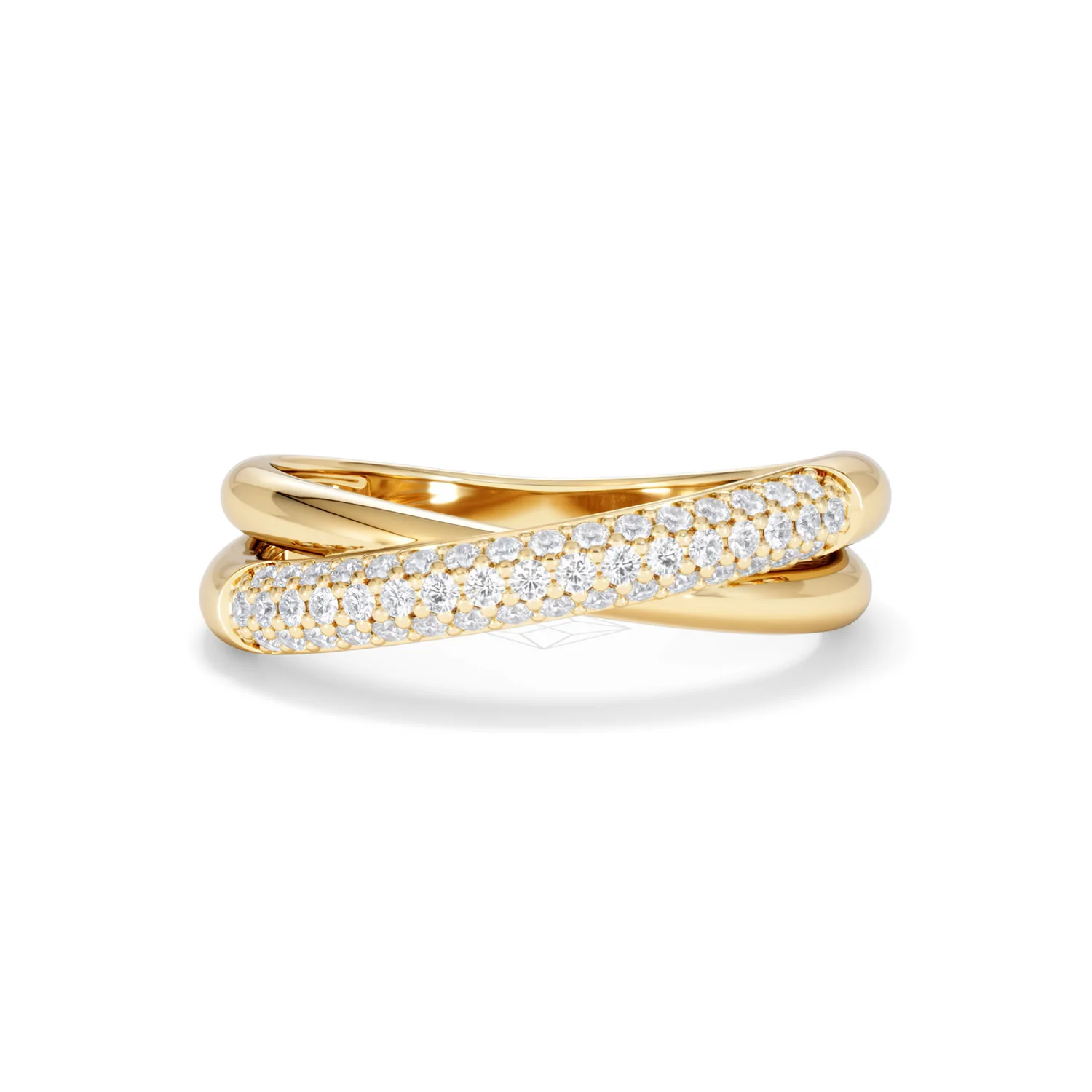 Crossover Set Lab Diamond Pave Ring 0.35ct in18K Gold Vermeil - Image 89